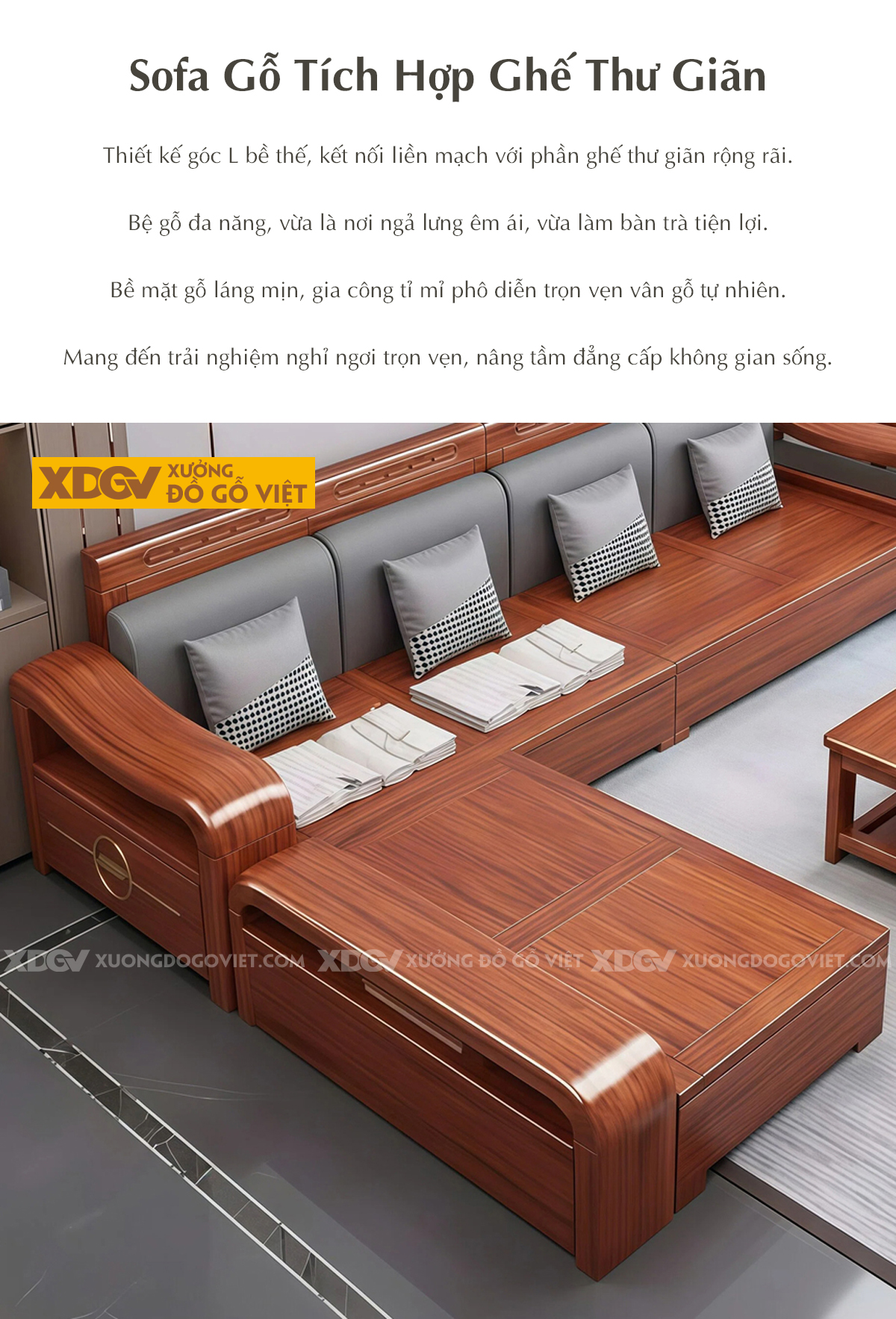 Bộ Sofa Phòng Khách Gỗ Gõ Đỏ Tay Cong Nghệ Thuật Độc Đáo