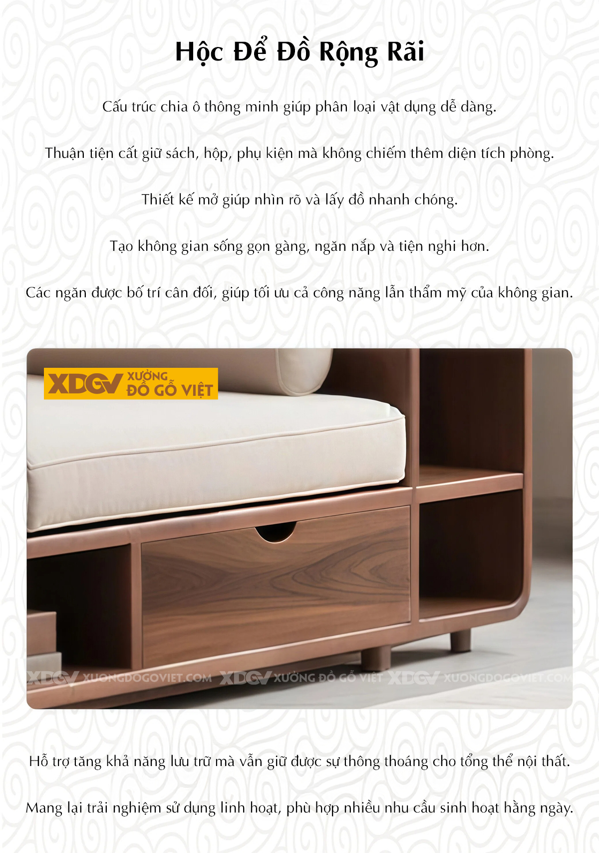 Bộ Sofa Phòng Khách Gỗ Óc Chó Tay Vịn Bản Lớn Dạng Hộp Vuông