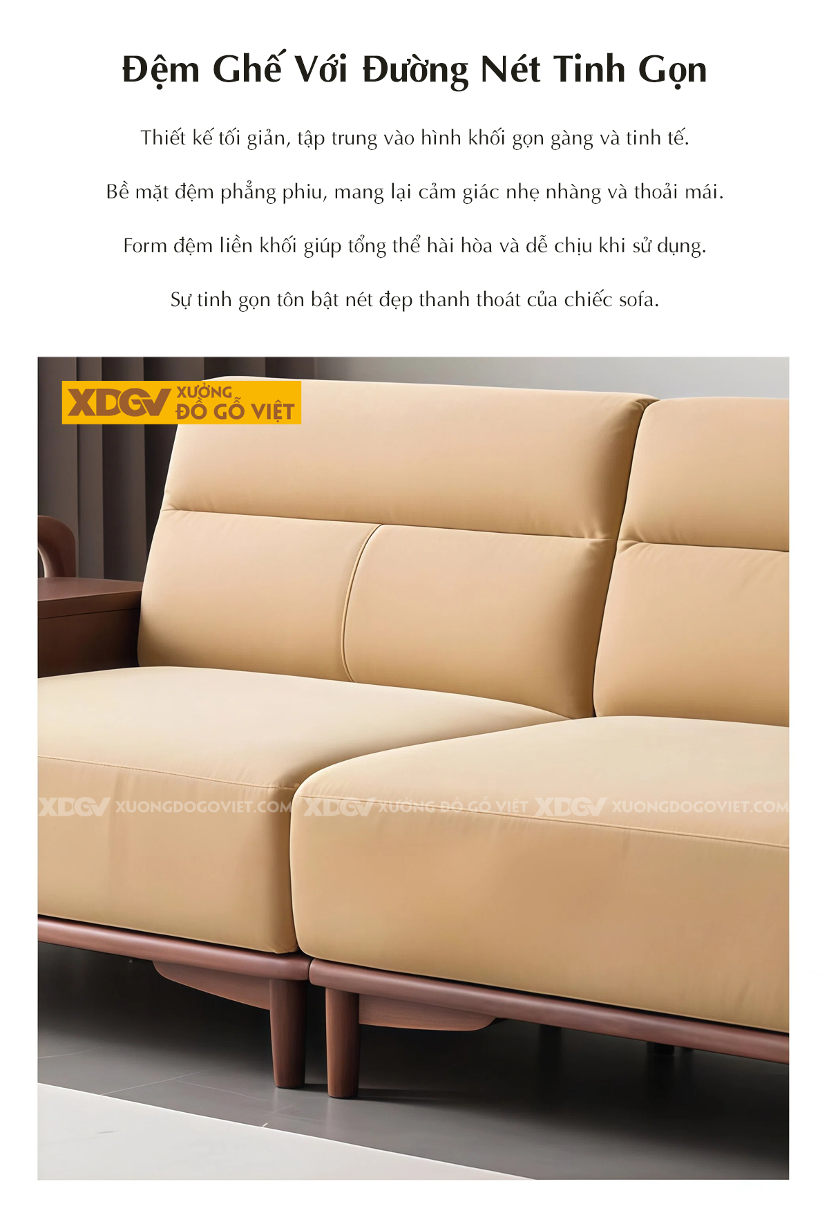 Bộ Sofa Phòng Khách Gỗ Óc Chó Tay Vịn Bản Lớn Dạng Hộp Vuông