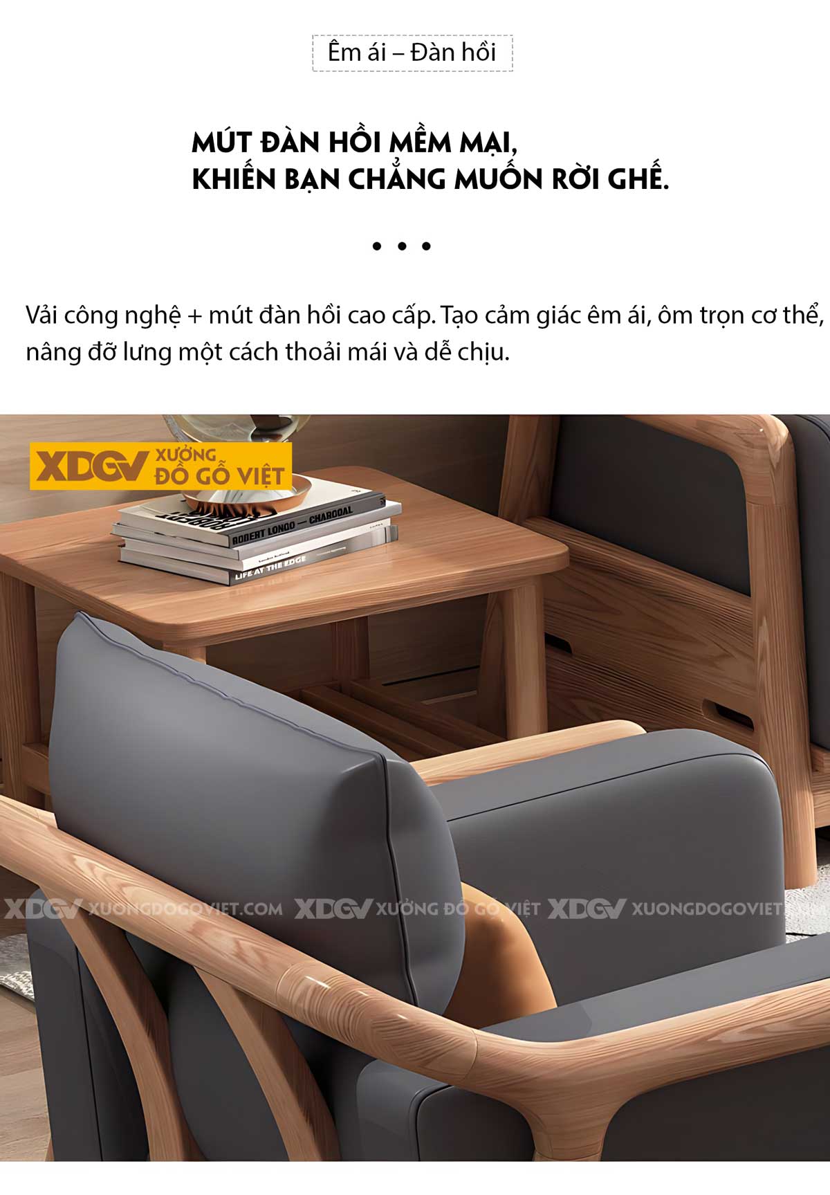 Bộ Sofa Sồi Phòng Khách 2 Văng Khung Nan Lót Nệm Êm Cao Cấp