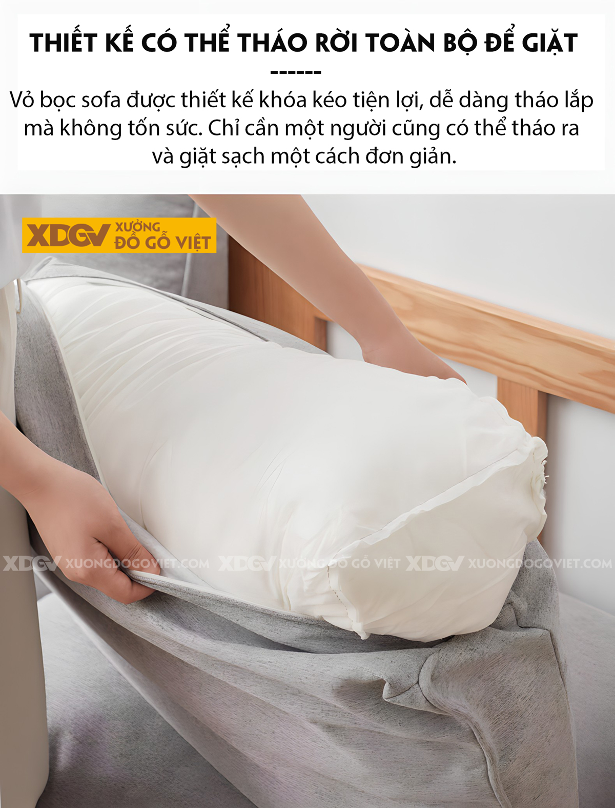 Bộ Sofa Sồi Phòng Khách Tay Vịn Bo Góc Lót Nệm Dày Cao Cấp