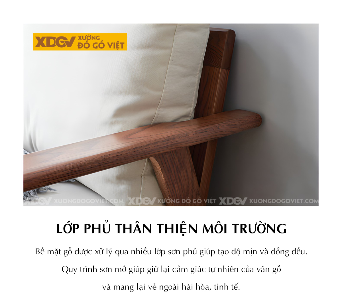 Ghế Sofa 1 Văng Gỗ Sồi Hiện Đại Khung Nhỏ Bo Góc Tinh Tế