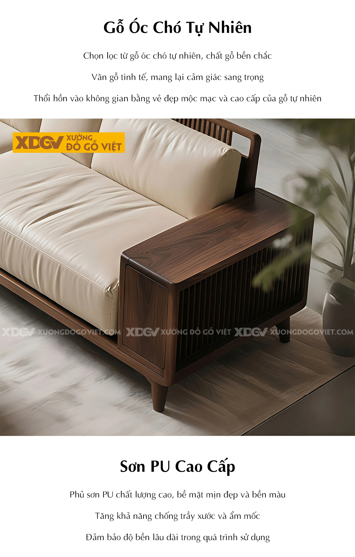 Ghế Sofa Gỗ Óc Chó Sang Trọng Thiết Kế Dáng Thuyền Độc Đáo