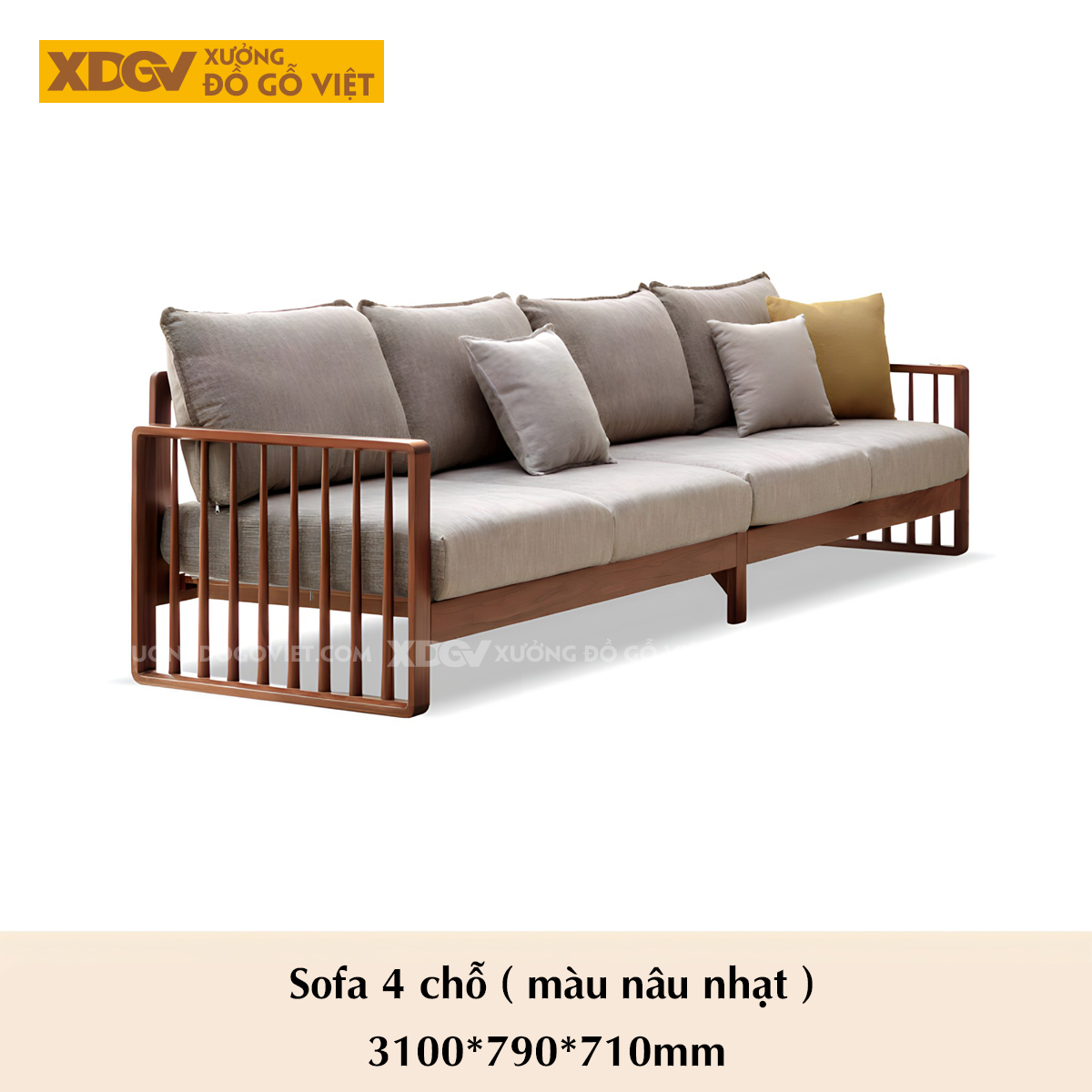 Ghế Sofa Gỗ Sồi Góc L Á Đông Thanh Nan Tiện Tròn Thanh Lịch