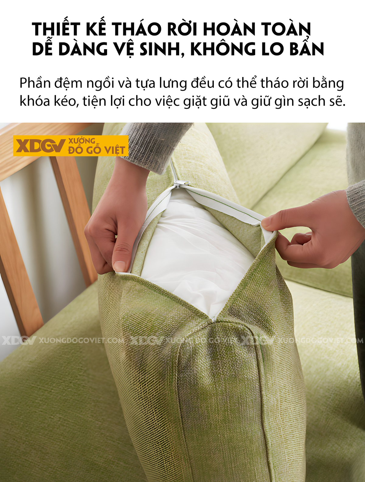 Ghế Sofa Gỗ Sồi Hiện Đại Khung Nhỏ Bo Góc Tinh Tế Thanh Lịch