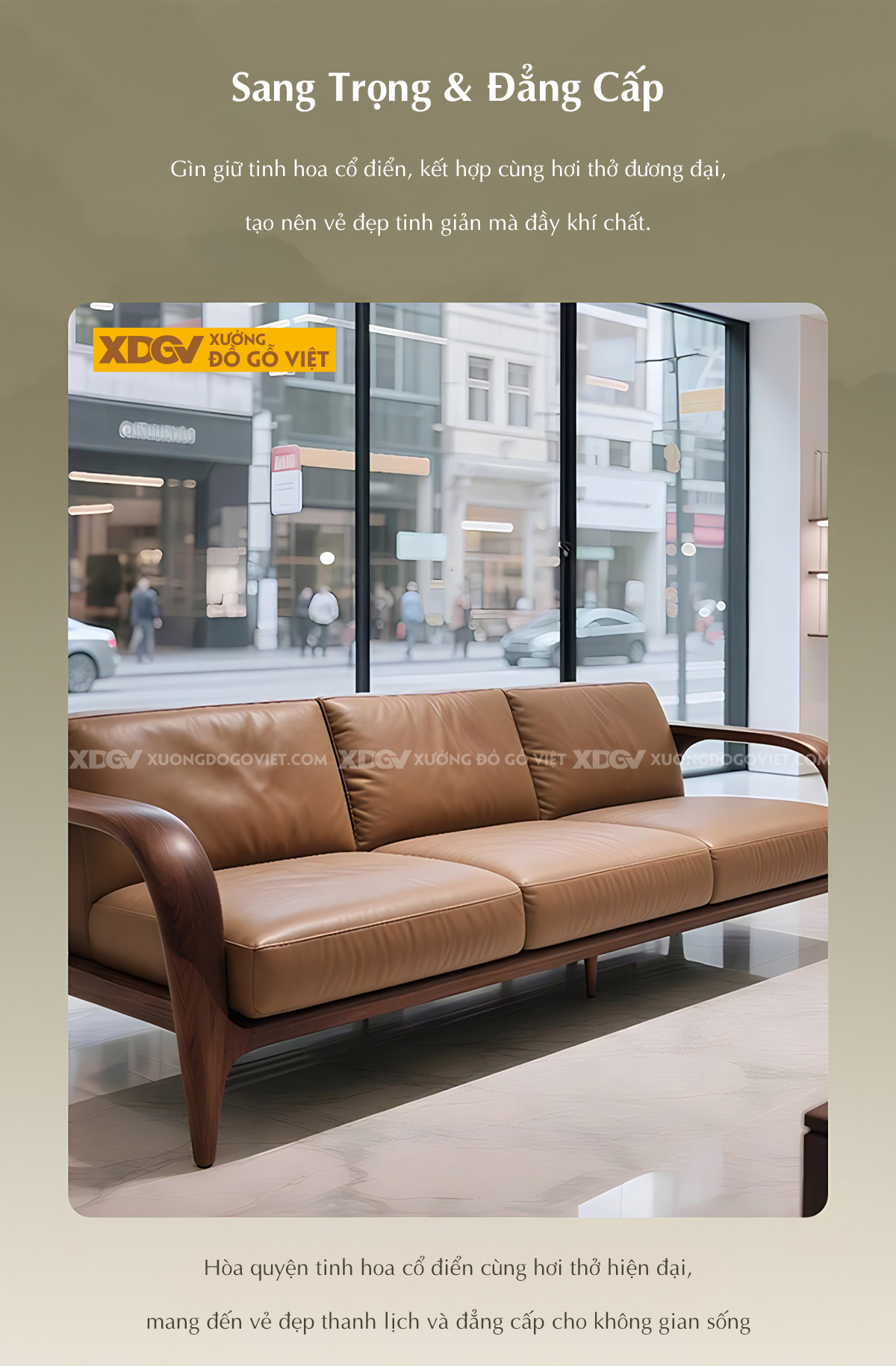 Ghế Sofa Gỗ Sồi Mỹ Japandi Ghép Nối Uốn Cong Nghệ Thuật