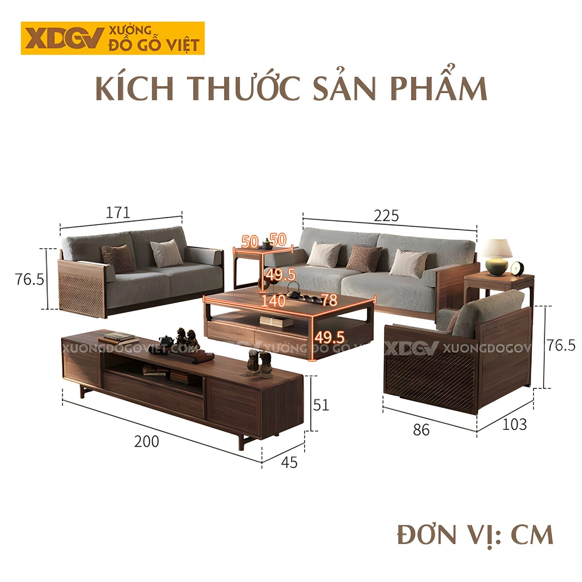 Ghế Sofa Óc Chó Kiểu Hộp Vuông Góc Bo Tròn Hiện Đại Tối Giản
