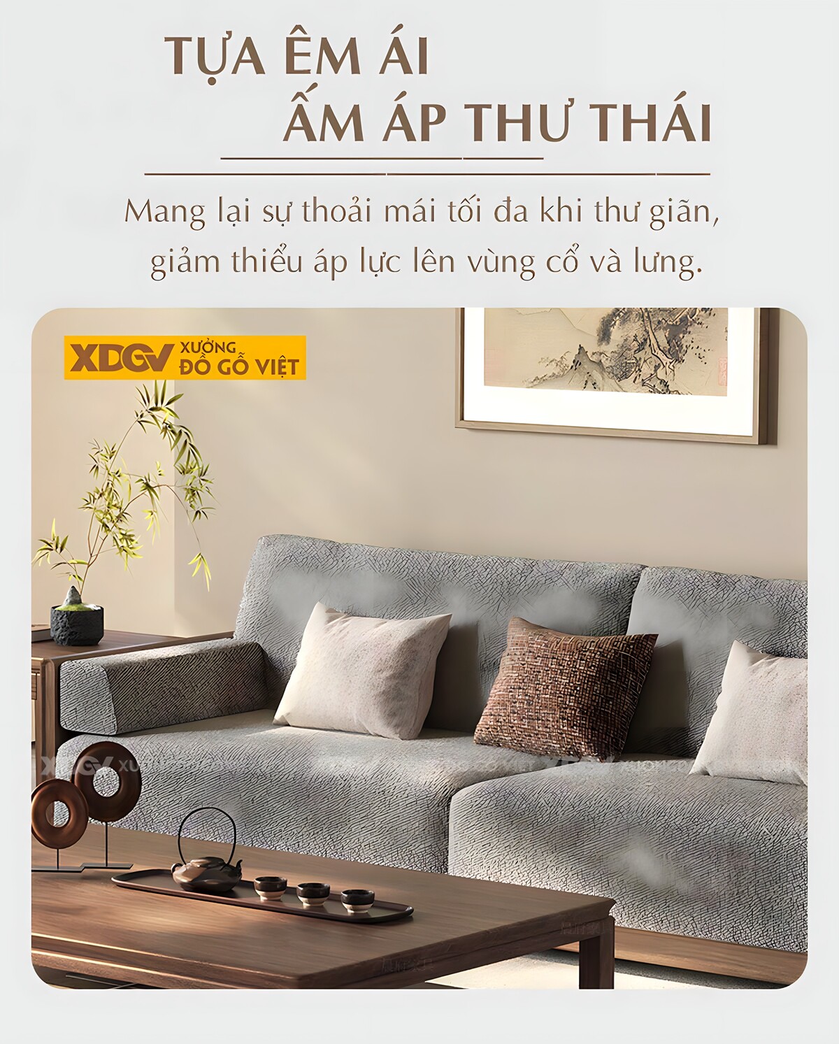 Ghế Sofa Óc Chó Kiểu Hộp Vuông Góc Bo Tròn Hiện Đại Tối Giản