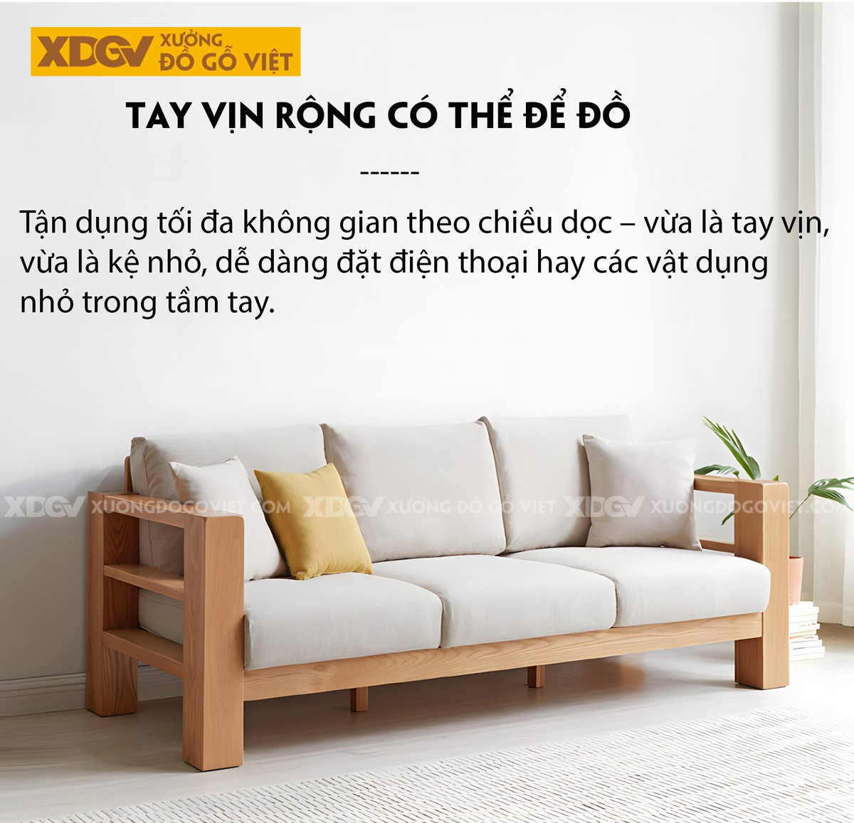 Ghế Sofa Sồi Gia Đình Phòng Khách Góc L Vuông Vức Tối Giản
