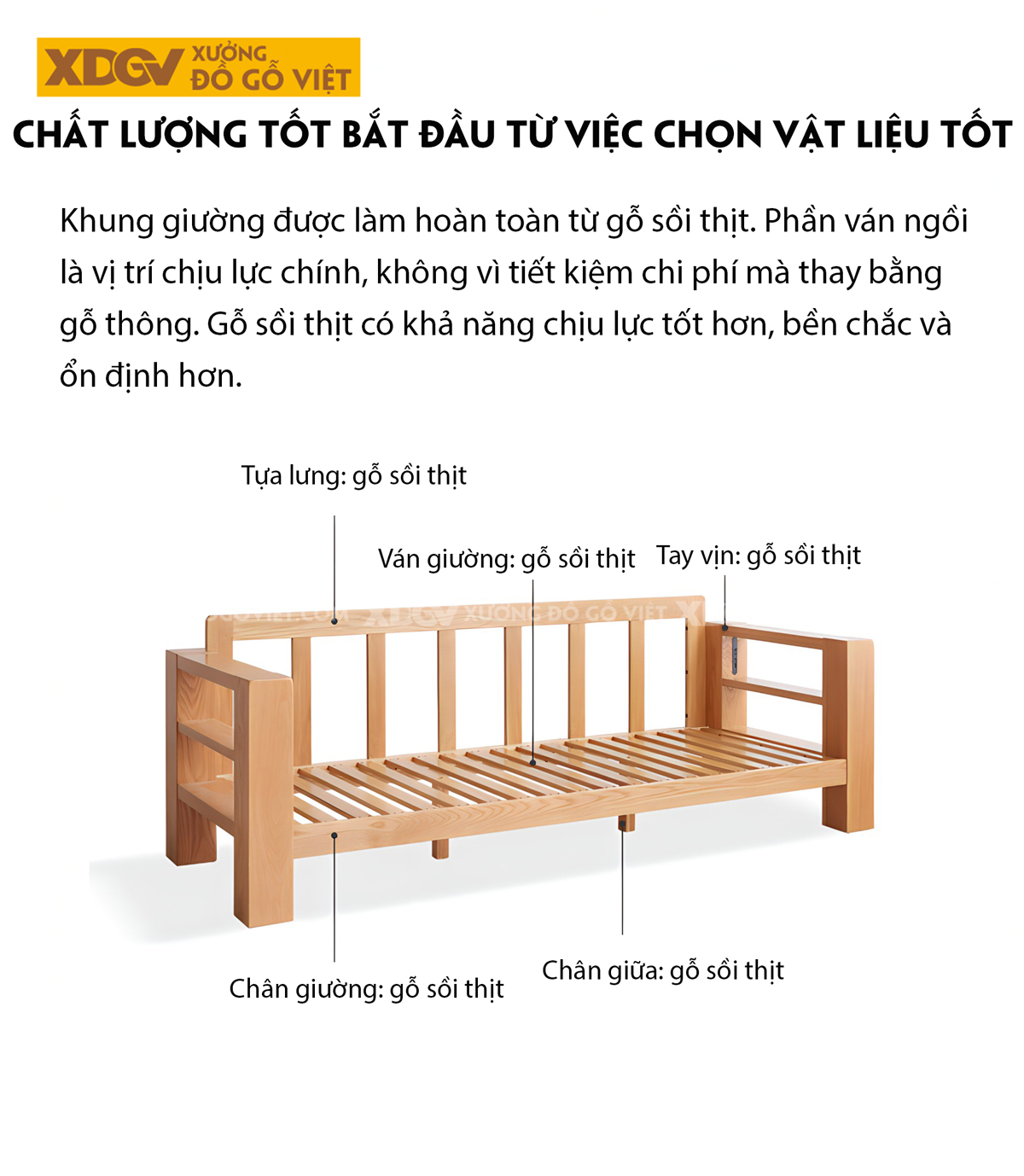 Ghế Sofa Sồi Gia Đình Phòng Khách Góc L Vuông Vức Tối Giản