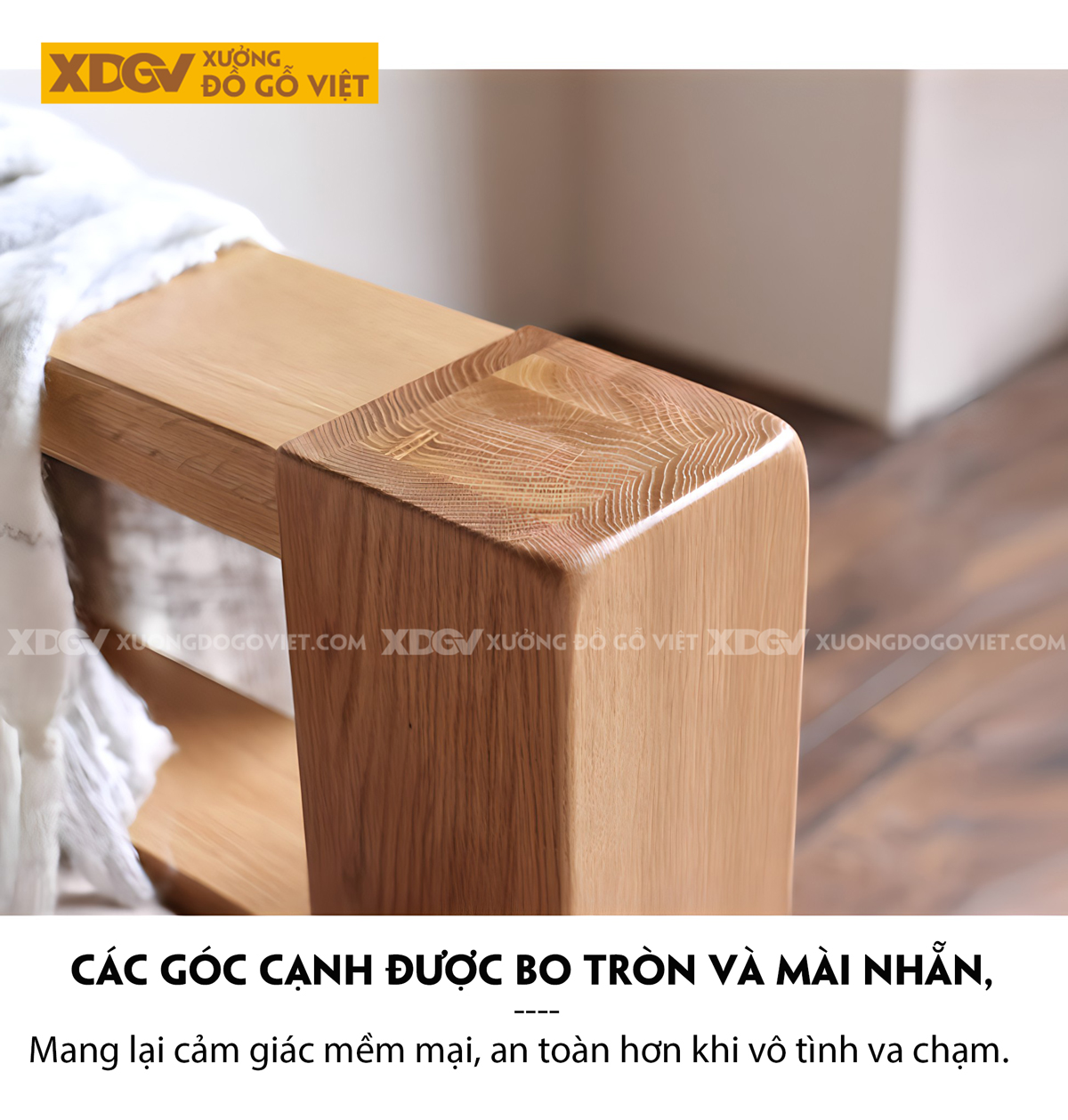 Ghế Sofa Sồi Gia Đình Phòng Khách Góc L Vuông Vức Tối Giản