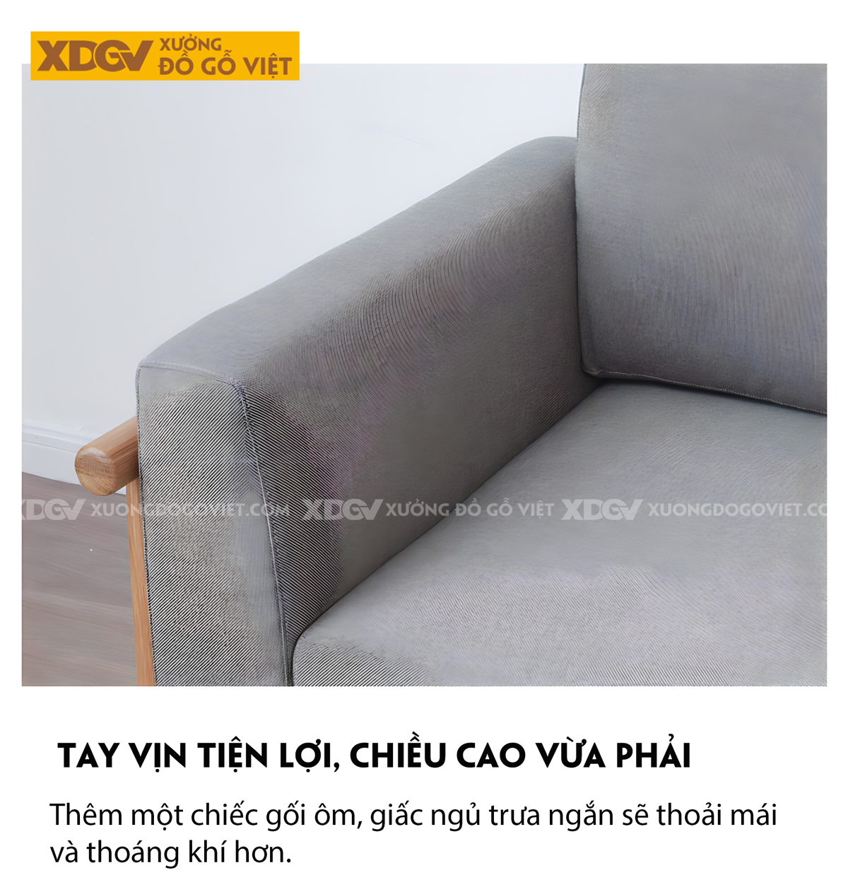 Ghế Sofa Sồi Thịt Tay Vịn Chân Khung Gỗ Tiện Tròn Tinh Tế