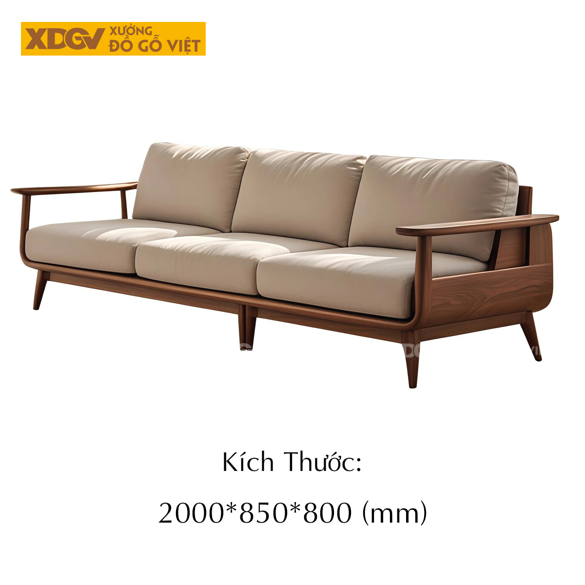 Ghế Sofa Văng Gỗ Óc Chó Bắc Âu Tay Mái Chèo Chân Côn