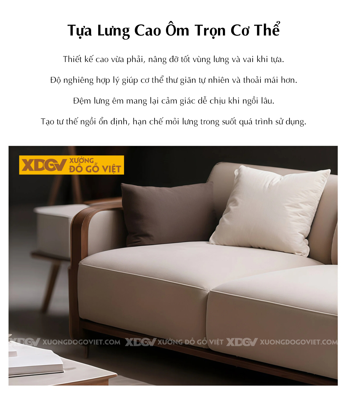 Ghế Sofa Văng Óc Chó Chân Quỳ Ốp Hông Tam Giác Sang Trọng
