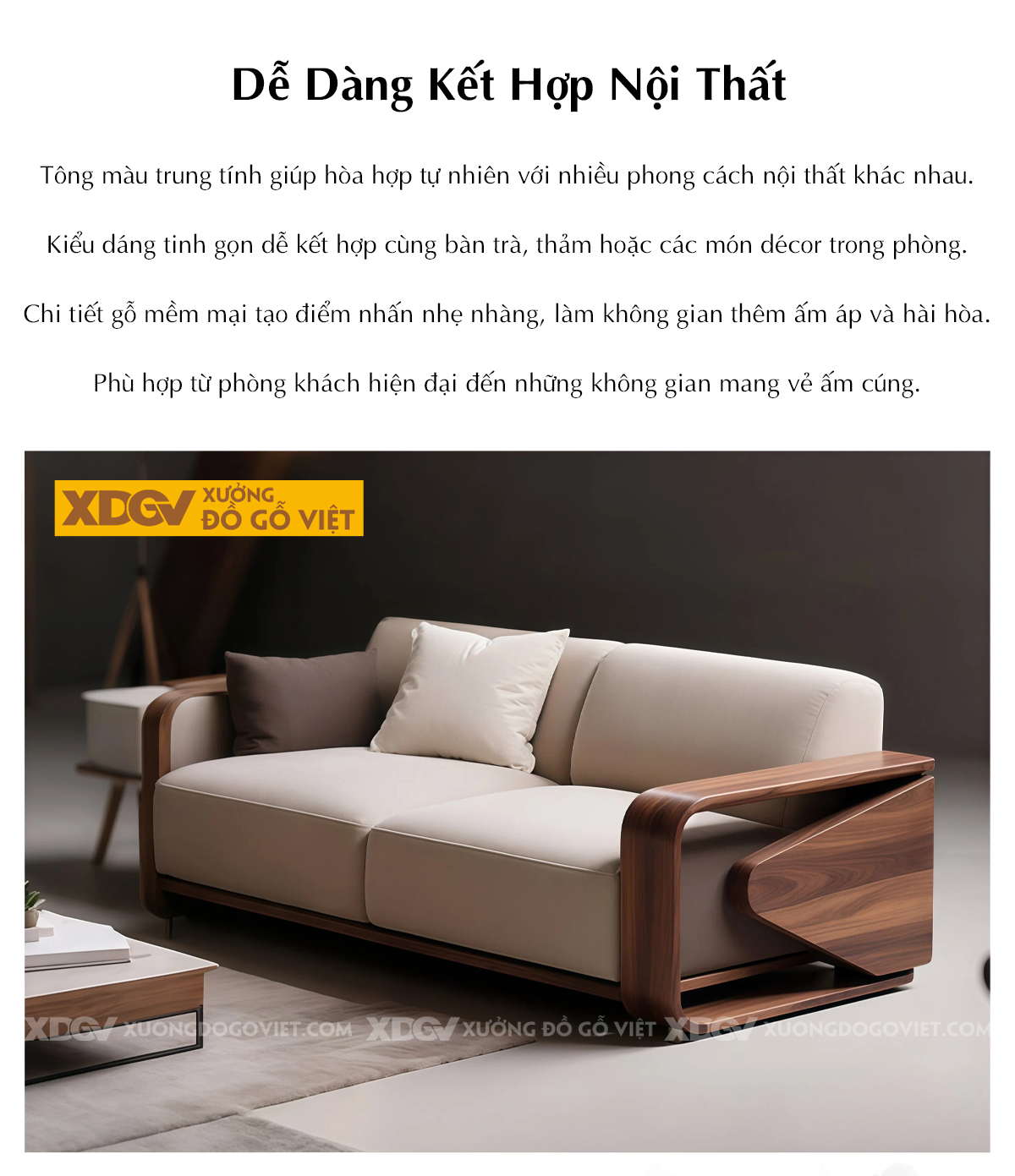 Ghế Sofa Văng Óc Chó Chân Quỳ Ốp Hông Tam Giác Sang Trọng