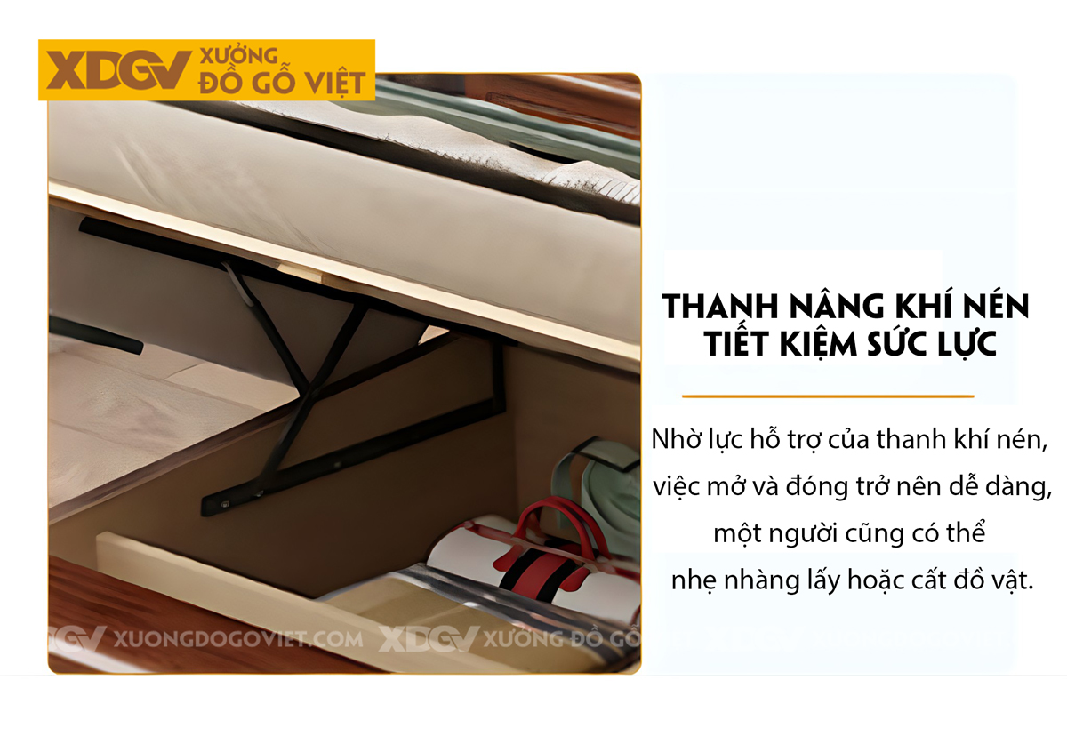 Giường Gỗ Lim Tân Cổ Điển Đầu Uốn Lượn Khung Pano Sọc Dọc