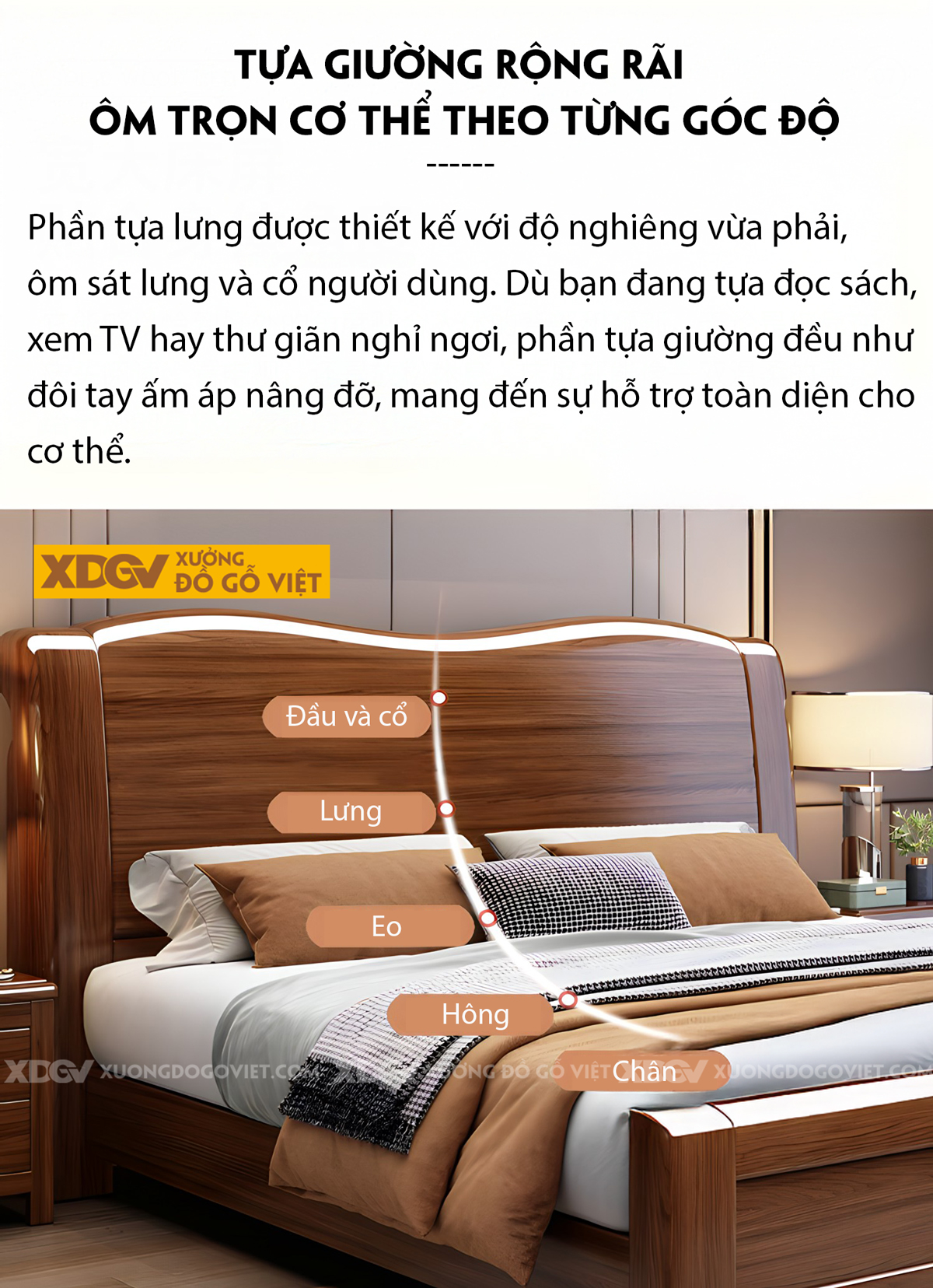 Giường Lim Phòng Ngủ Hiện Đại Kẻ Chỉ Đầu Uốn Lượn Mềm Mại