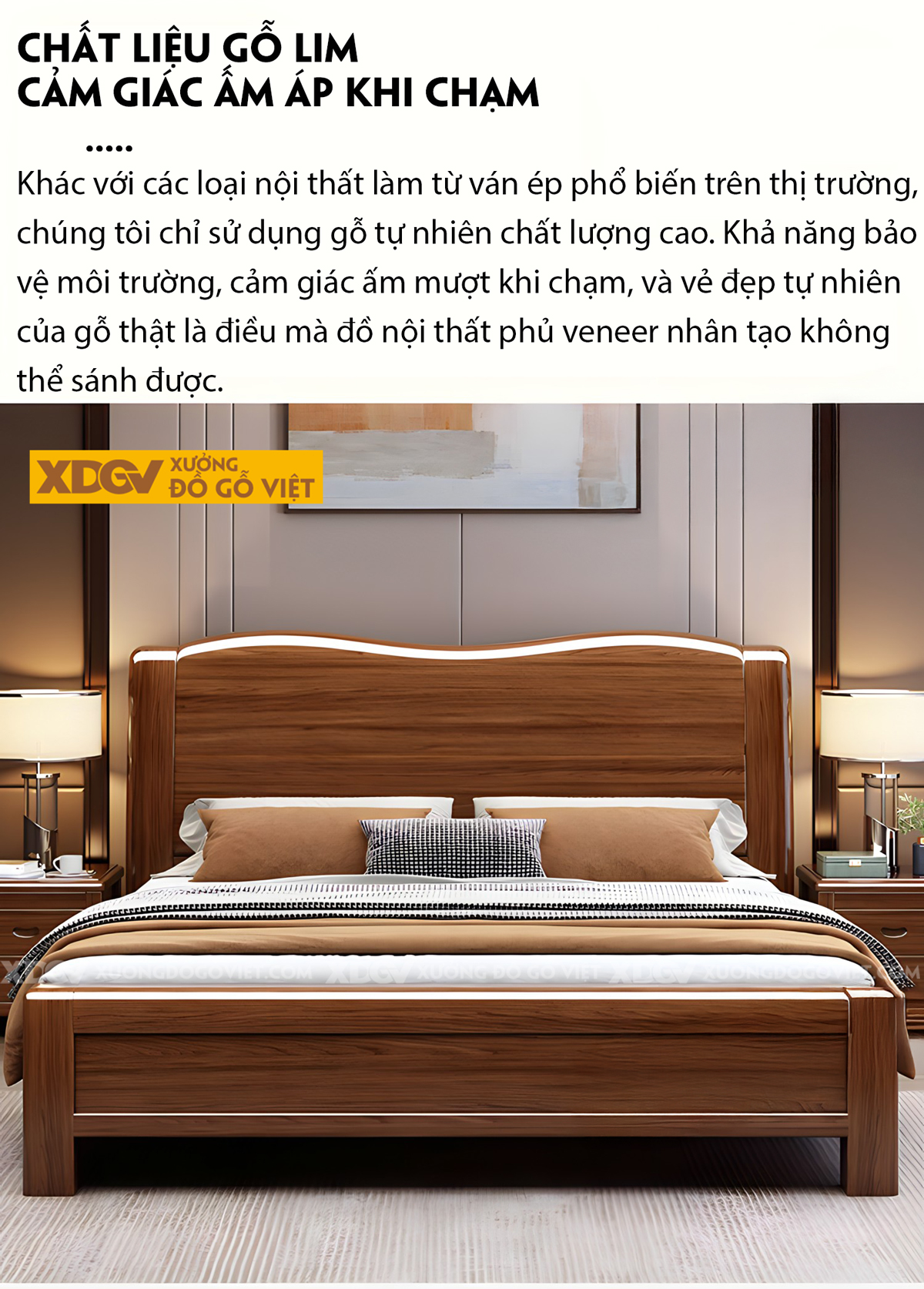 Giường Lim Phòng Ngủ Hiện Đại Kẻ Chỉ Đầu Uốn Lượn Mềm Mại