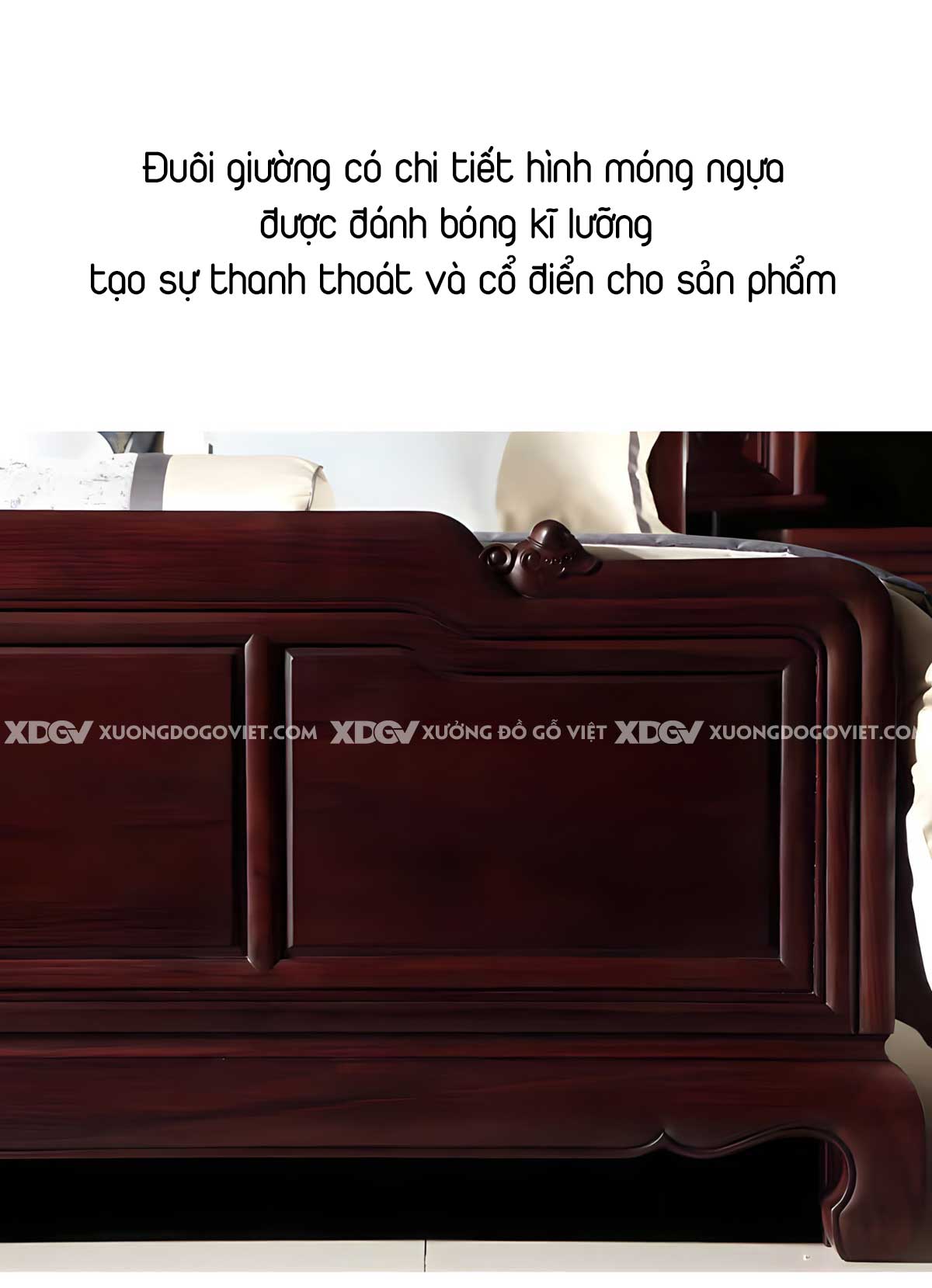 Giường Ngủ Gỗ Căm Xe Cung Điện Vững Chãi Chạm Khắc Tinh Tế