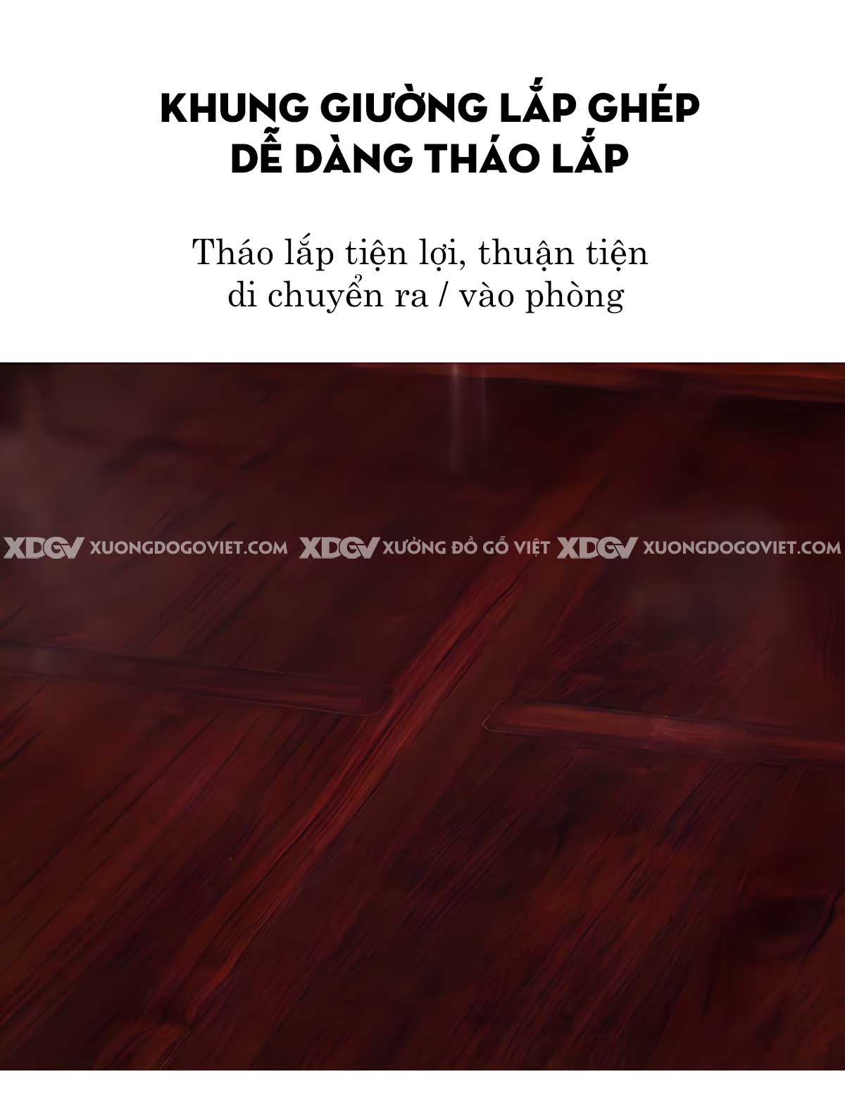 Giường Ngủ Gỗ Căm Xe Cung Điện Vững Chãi Chạm Khắc Tinh Tế
