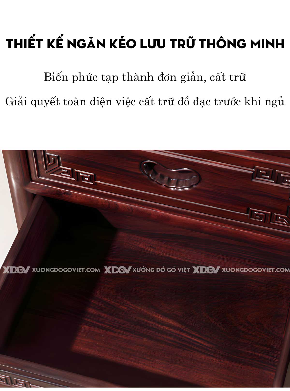 Giường Ngủ Gỗ Căm Xe Cung Điện Vững Chãi Chạm Khắc Tinh Tế