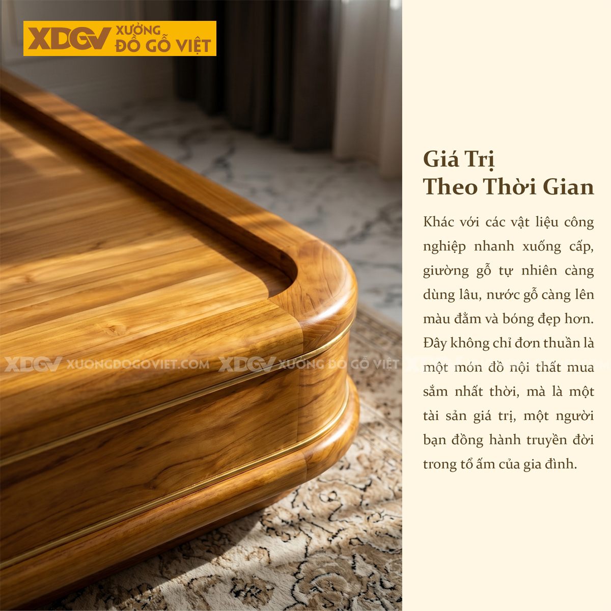 Giường Ngủ Gỗ Gõ Đỏ Tự Nhiên Chân Thấp Hiện Đại Sang Trọng