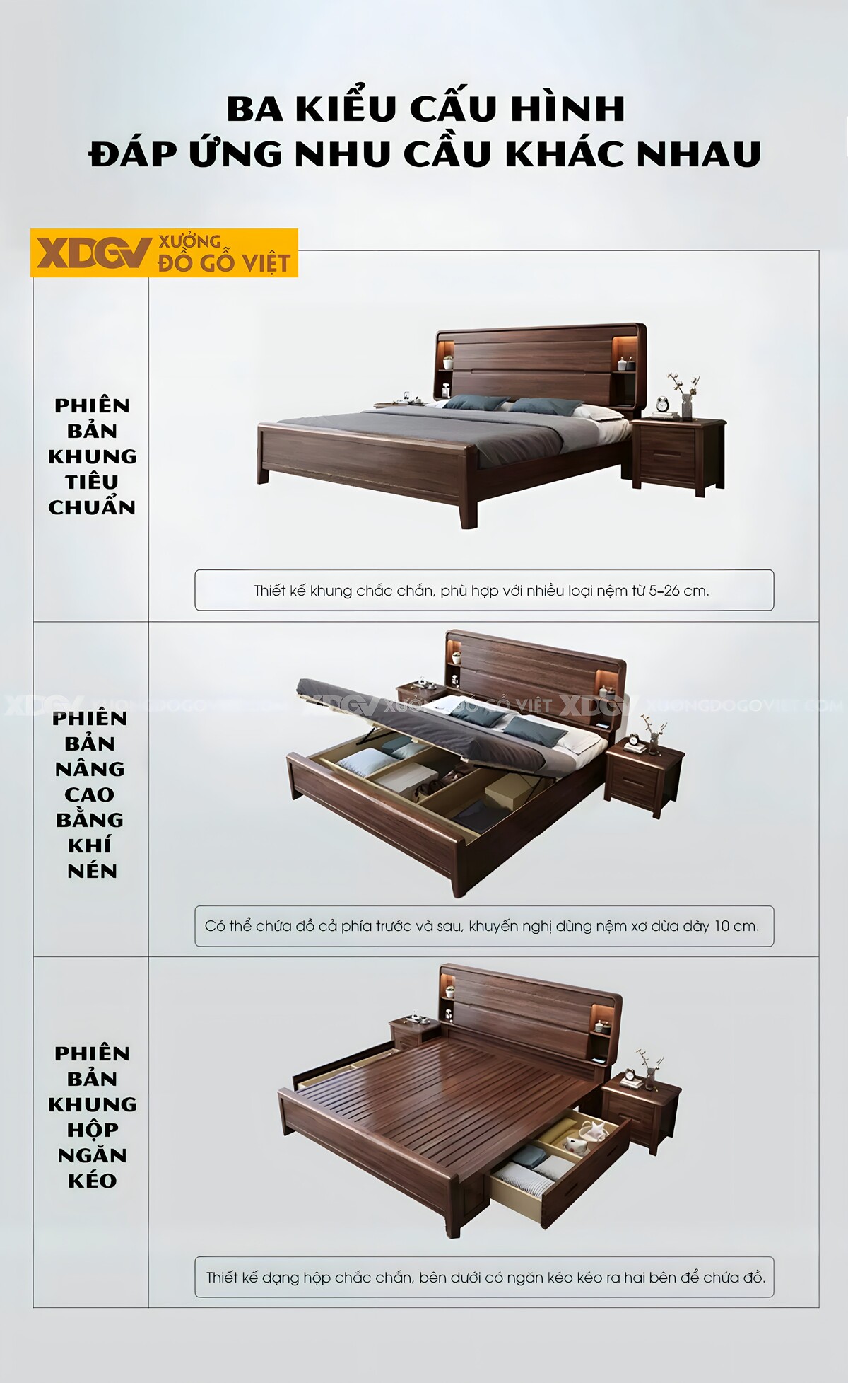 Giường Ngủ Gỗ Óc Chó Đầu Bo Tròn Kệ Đối Xứng 2 Tầng Có Đèn