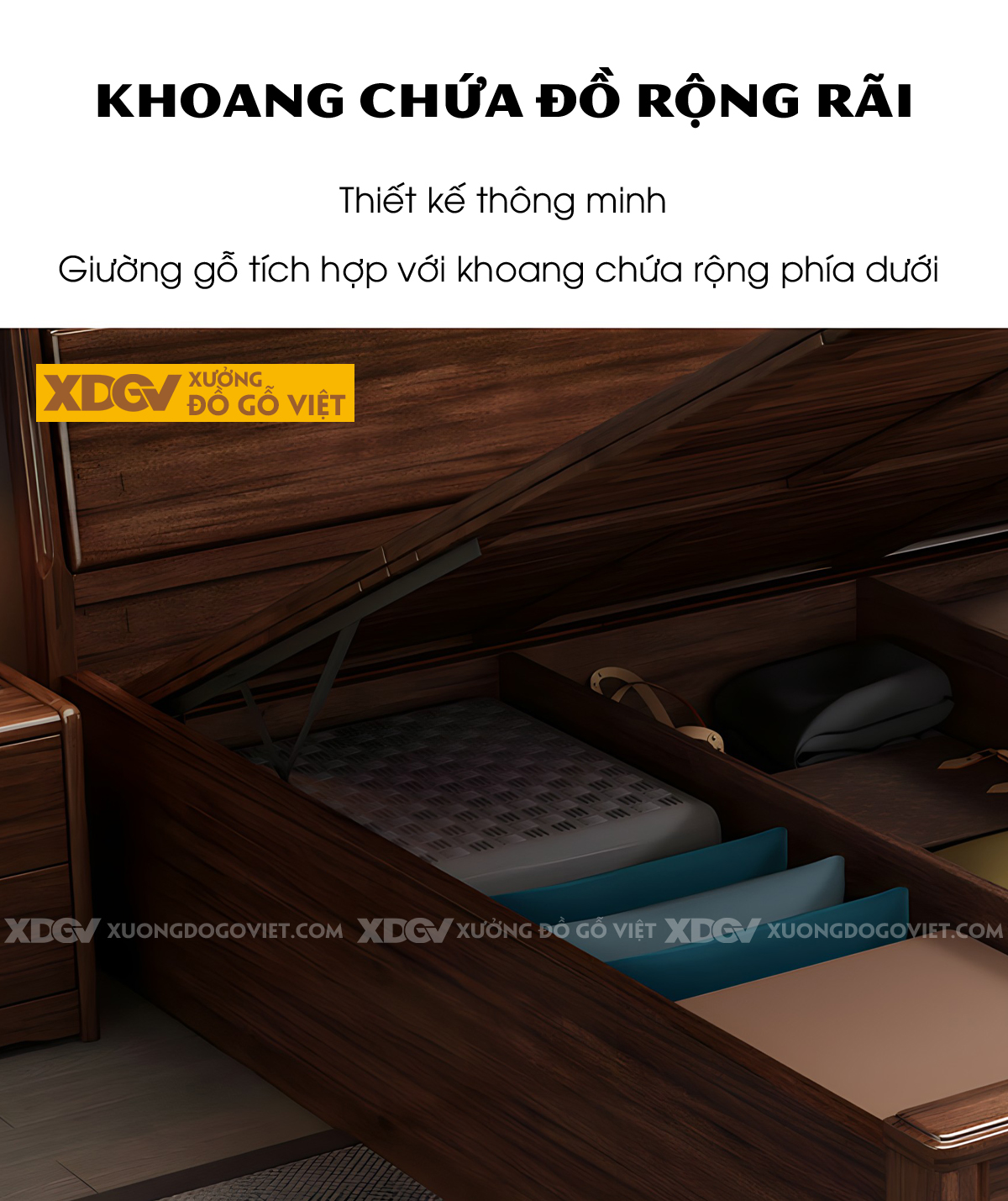 Giường Ngủ Gỗ Sồi Hiện Đại Đầu 3 Tầng Kẻ Rãnh Ngang