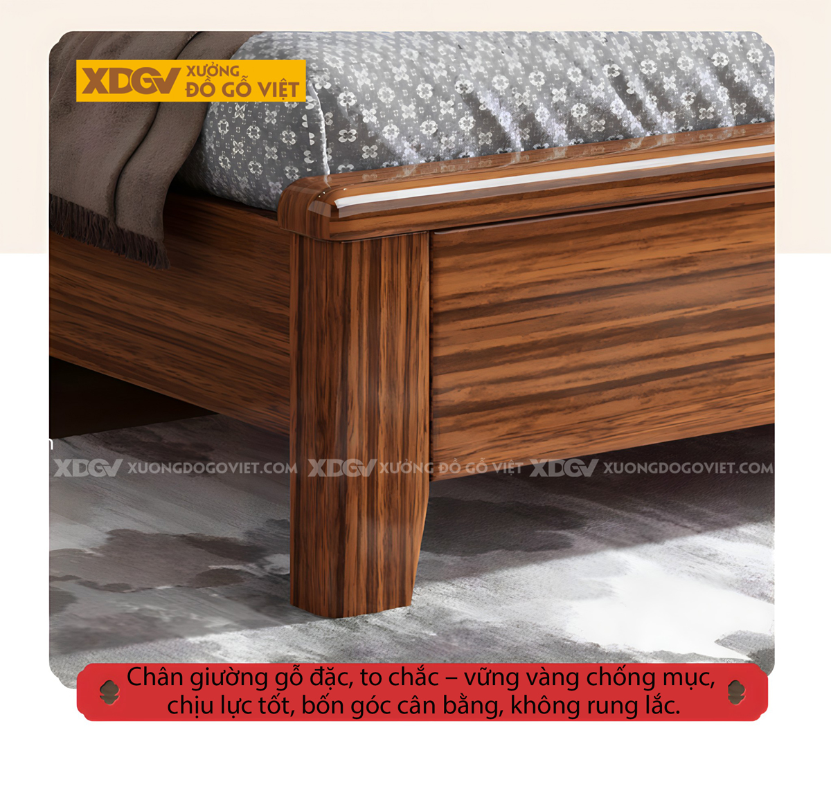 Giường Ngủ Lim Hiện Đại Gỗ Dày Đầu Dáng Cánh Chim Cách Điệu