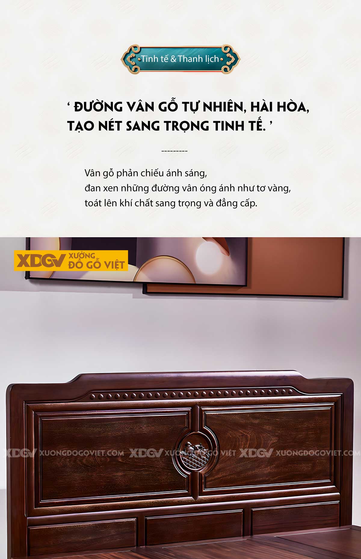 Giường Ngủ Lim Tân Cổ Điển Đầu Chạm Khắc Họa Tiết Nghệ Thuật