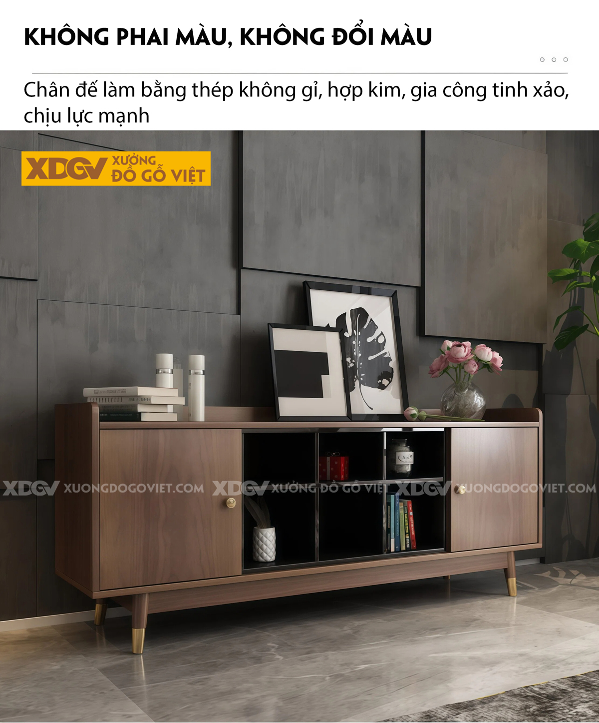 Kệ Để Tivi Gỗ MDF Hiện Đại Chân Cao Đa Ngăn Bố Trí Khoa Học