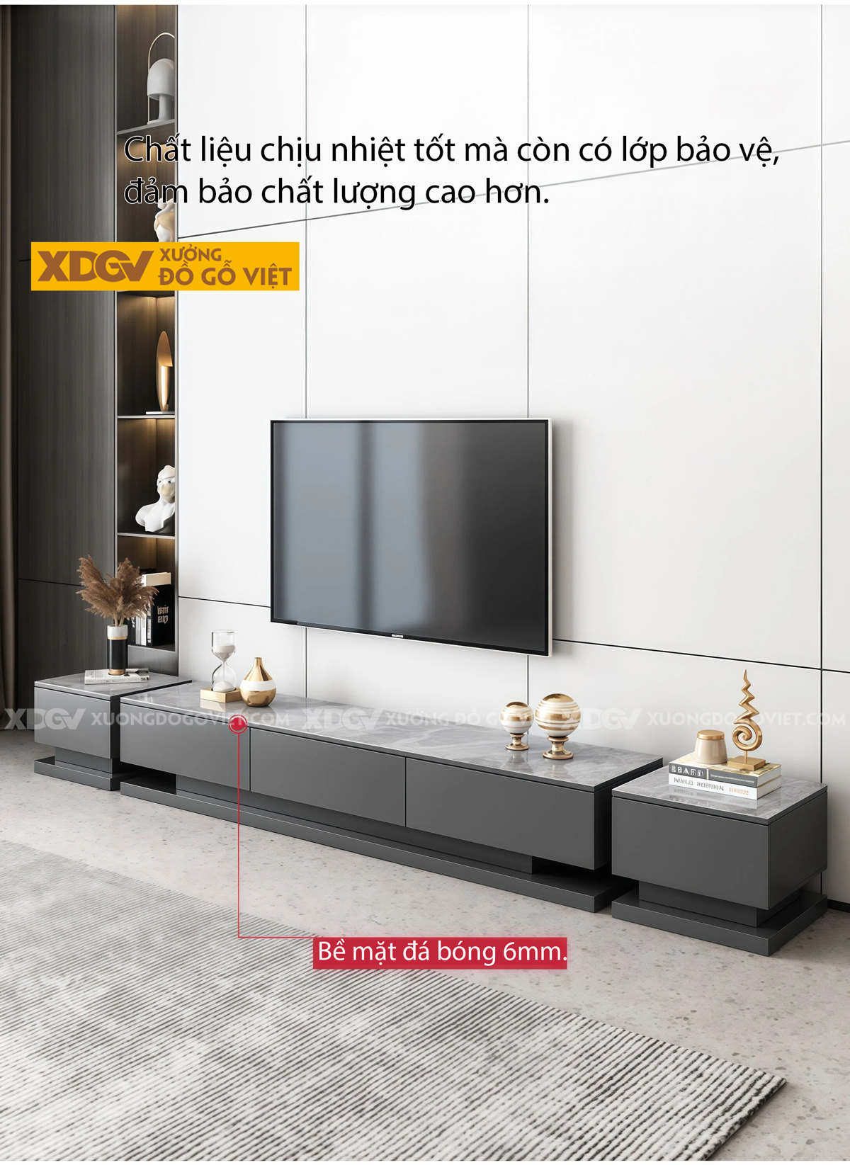 Kệ Để Tivi Gỗ MDF Thiết Kế Độc Đáo Thay Đổi Bố Cục Linh Hoạt