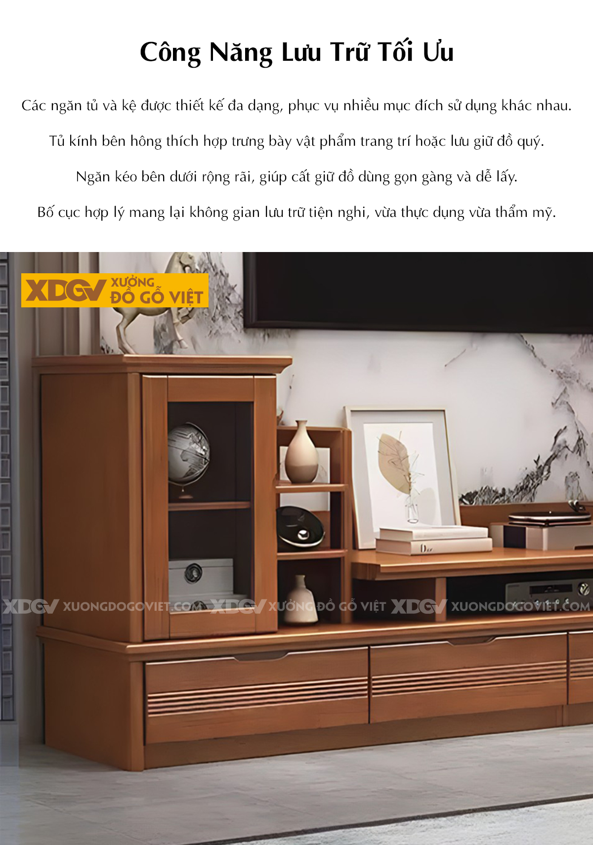 Kệ Để Tivi Gỗ MDF Thiết Kế Độc Đáo Thay Đổi Bố Cục Linh Hoạt