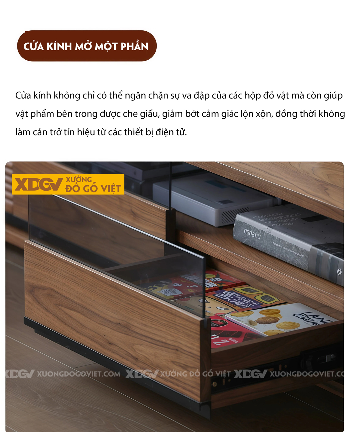 Kệ Để Tivi Gỗ Óc Chó Tủ Trung Tâm Kết Hợp Phối Kính Hiện Đại