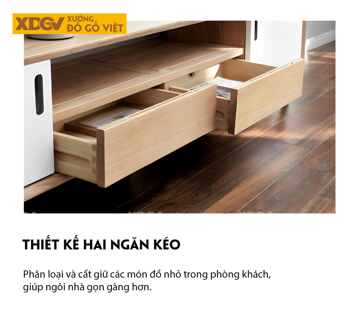 Kệ Để Tivi Gỗ Sồi Mỹ Ghép Lệch Tầng Tối Ưu Không Gian