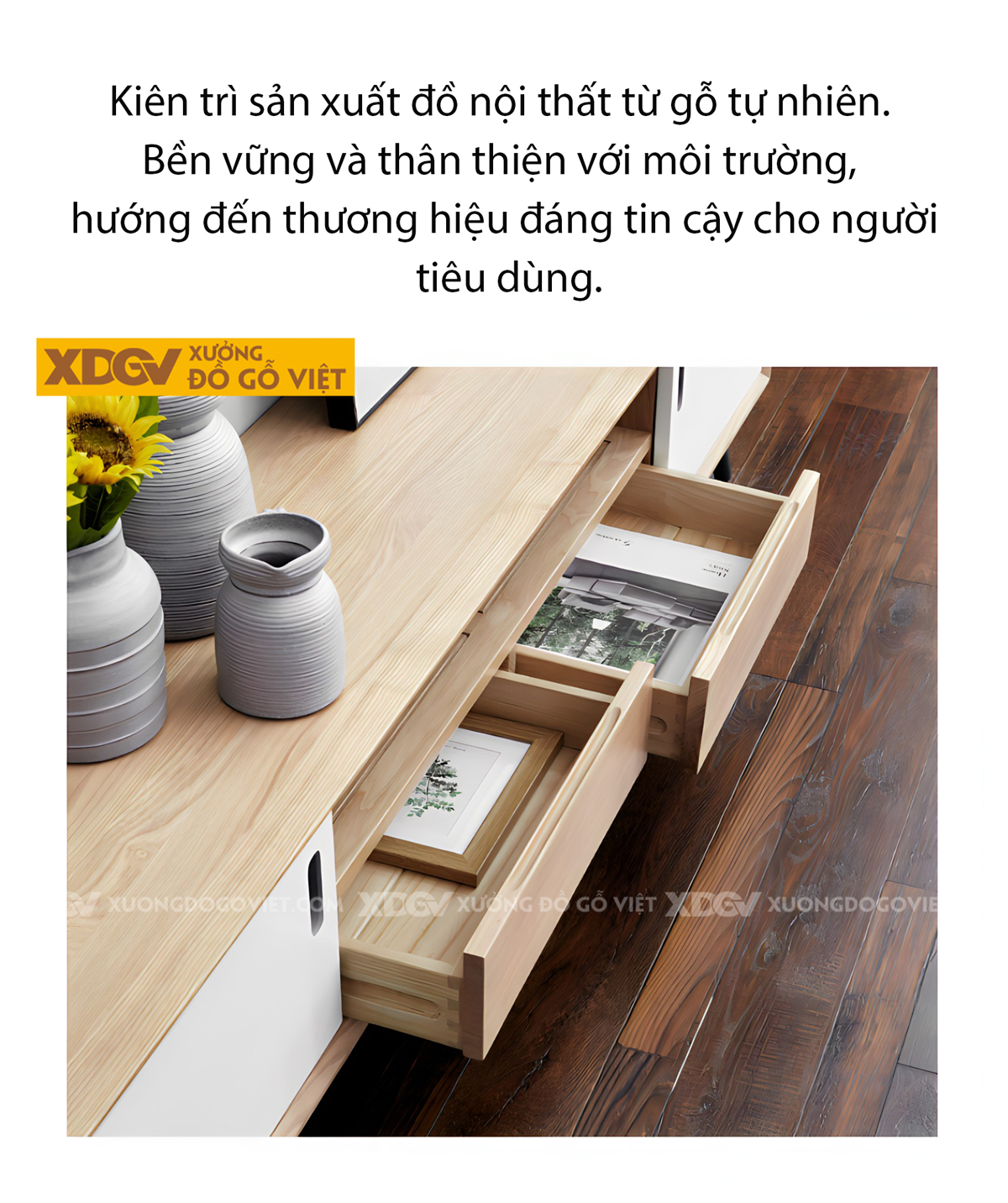 Kệ Để Tivi Gỗ Sồi Mỹ Ghép Lệch Tầng Tối Ưu Không Gian