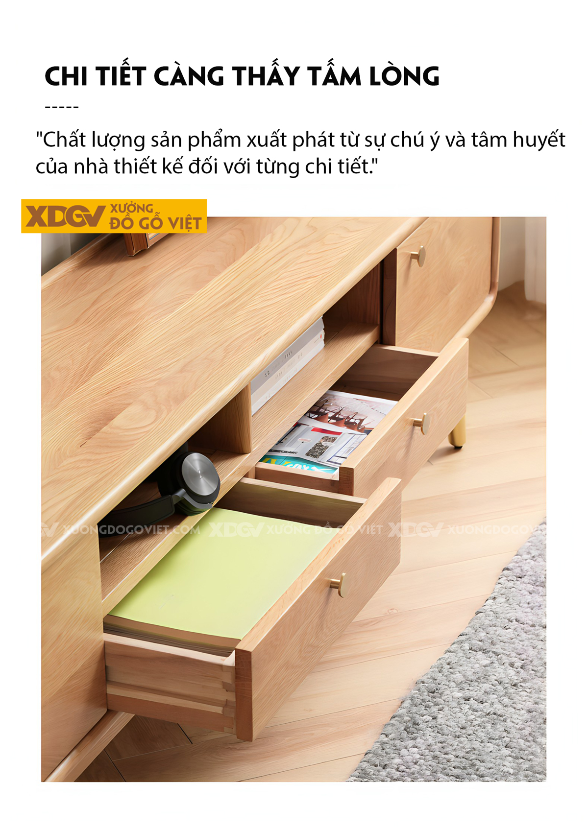 Kệ Để Tivi Gỗ Sồi Phòng Khách Chân Cao Đầu Bọc Kim Loại