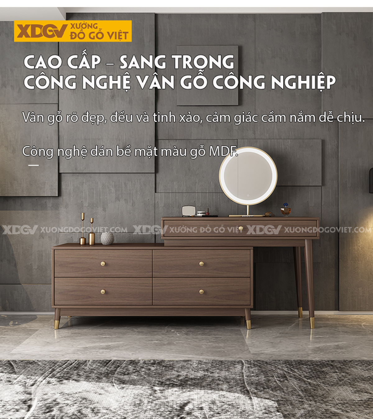 Kệ Để Tivi MDF Kèm Bàn Trang Điểm Xếp Lớp Bố Trí Linh Hoạt