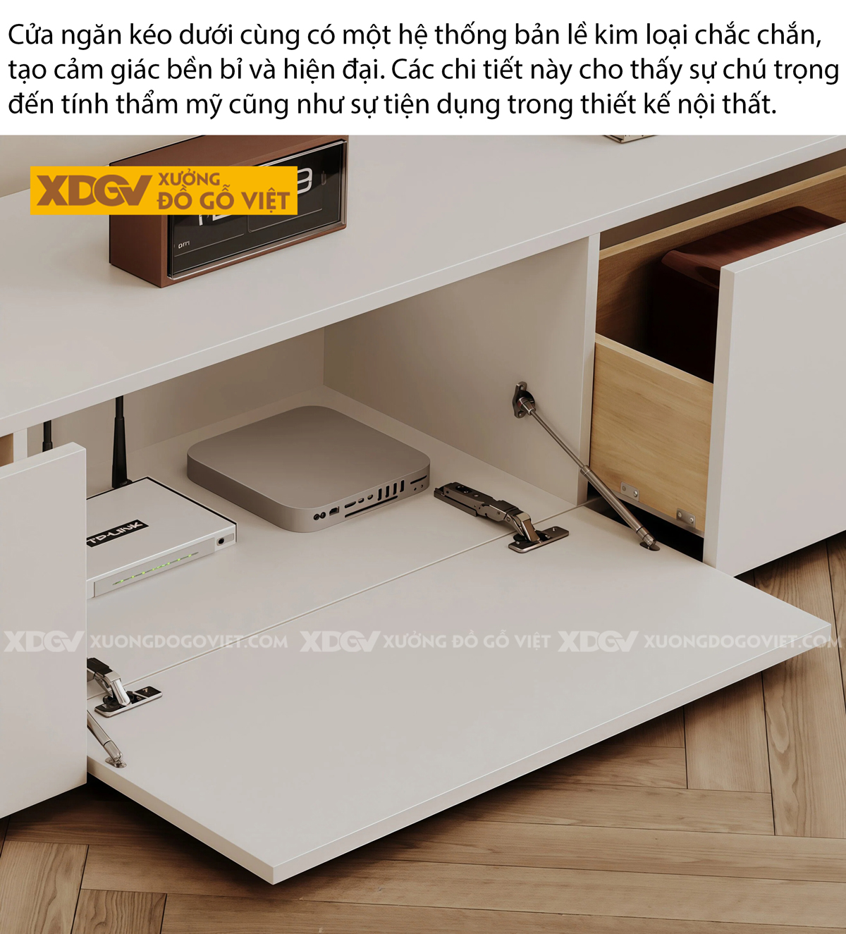 Kệ Để Tivi Phòng Khách Gỗ MDF Thiết Kế Dạng Hộp Ngăn Kéo