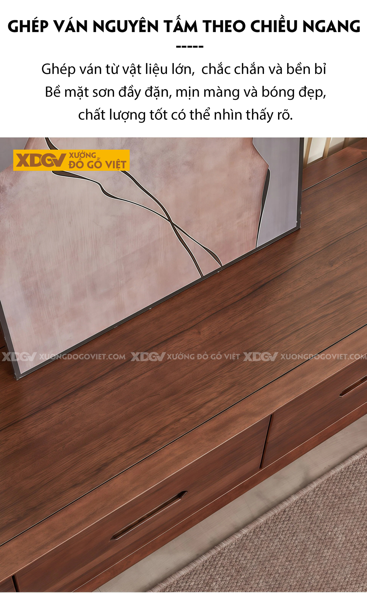 Kệ Để Tivi Phòng Khách Gỗ Óc Chó Tự Nhiên Chân Vát Tinh Gọn