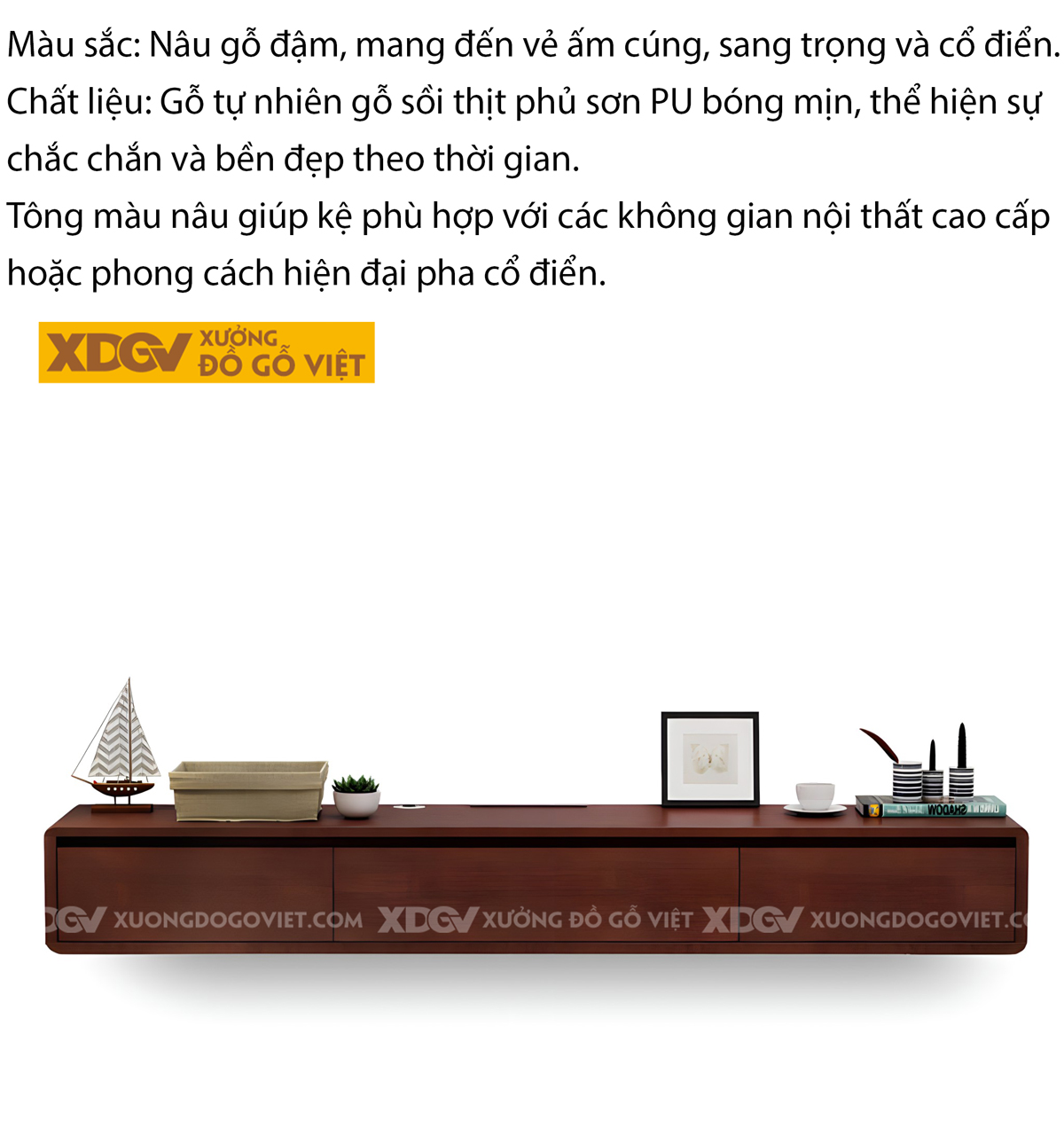 Kệ Tivi Âm Tường Gỗ Sồi Hiện Đại Tối Giản Bo Góc Tay Âm Trên