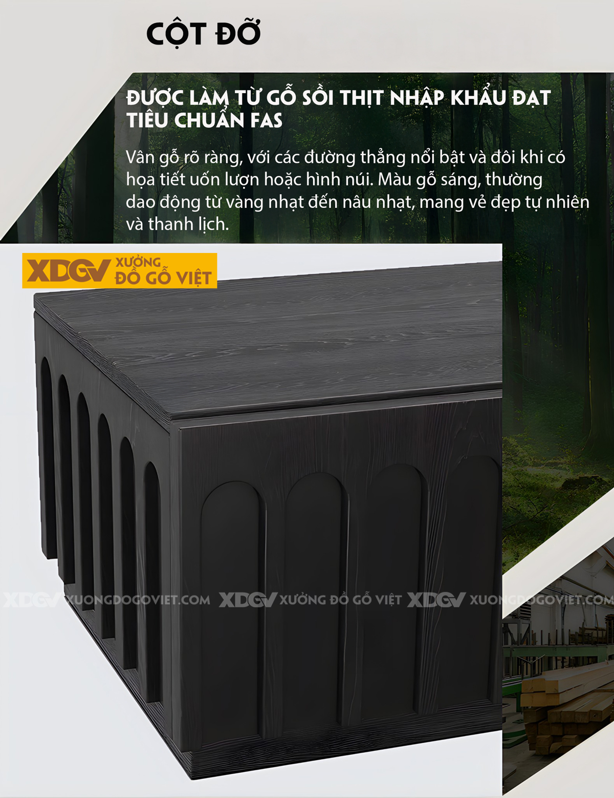 Kệ Tivi Đặt Sàn Phòng Khách Sơn Đen Giữ Vân Tự Nhiên Mới