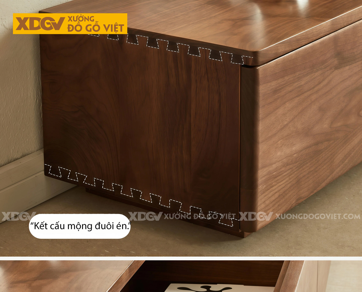 Kệ Tivi Gỗ Óc Chó 3 Ngăn Kéo