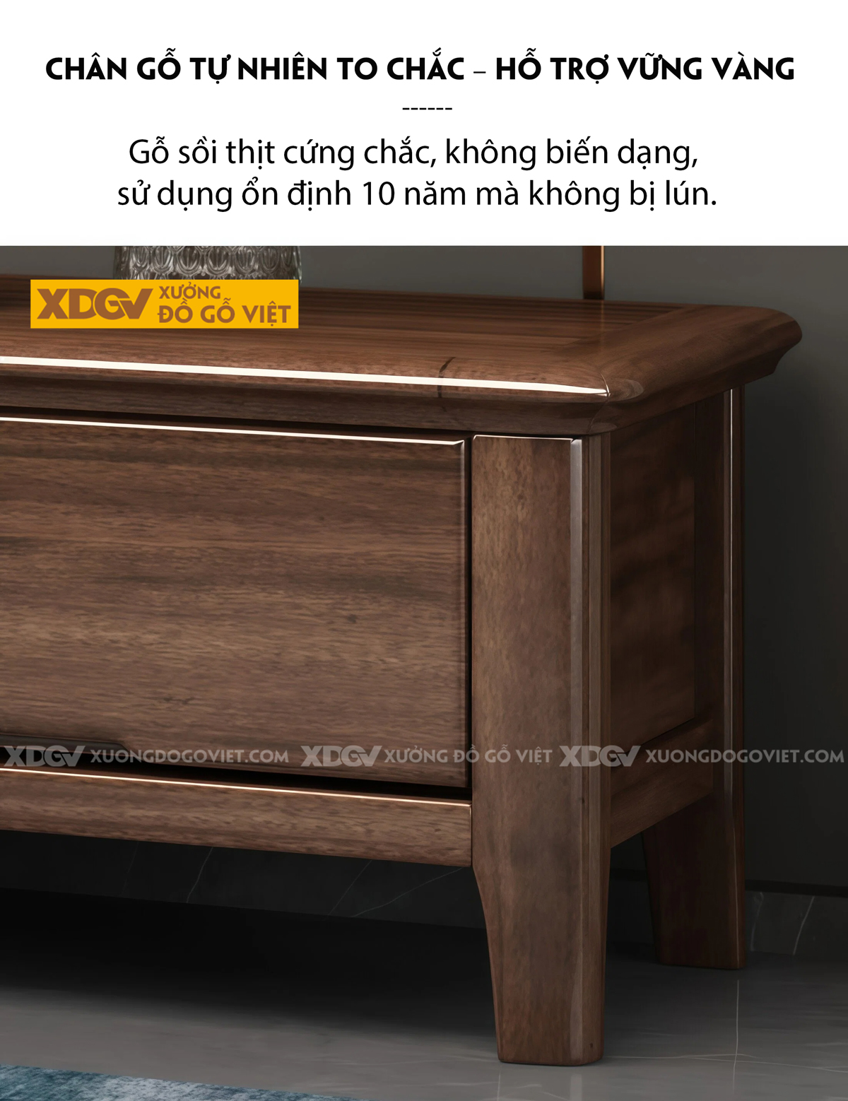 Kệ Tivi Gỗ Óc Chó Thiết Kế Tay Nắm Âm Hiện Đại Tinh Gọn