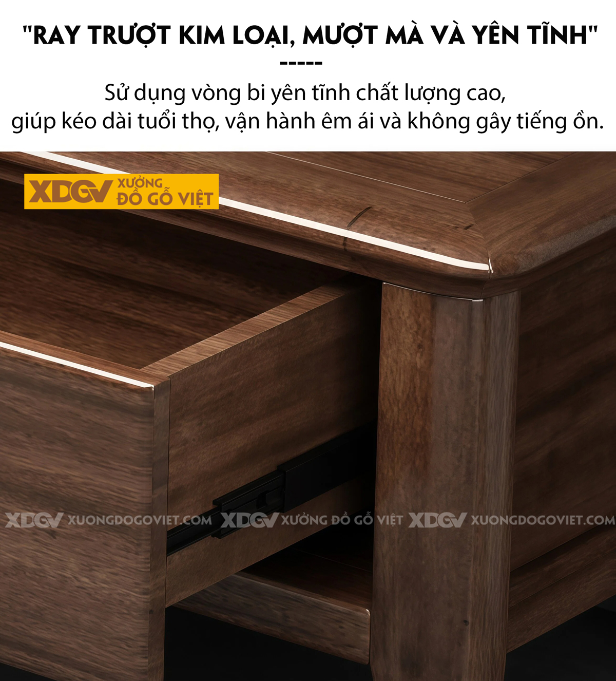 Kệ Tivi Gỗ Óc Chó Thiết Kế Tay Nắm Âm Hiện Đại Tinh Gọn