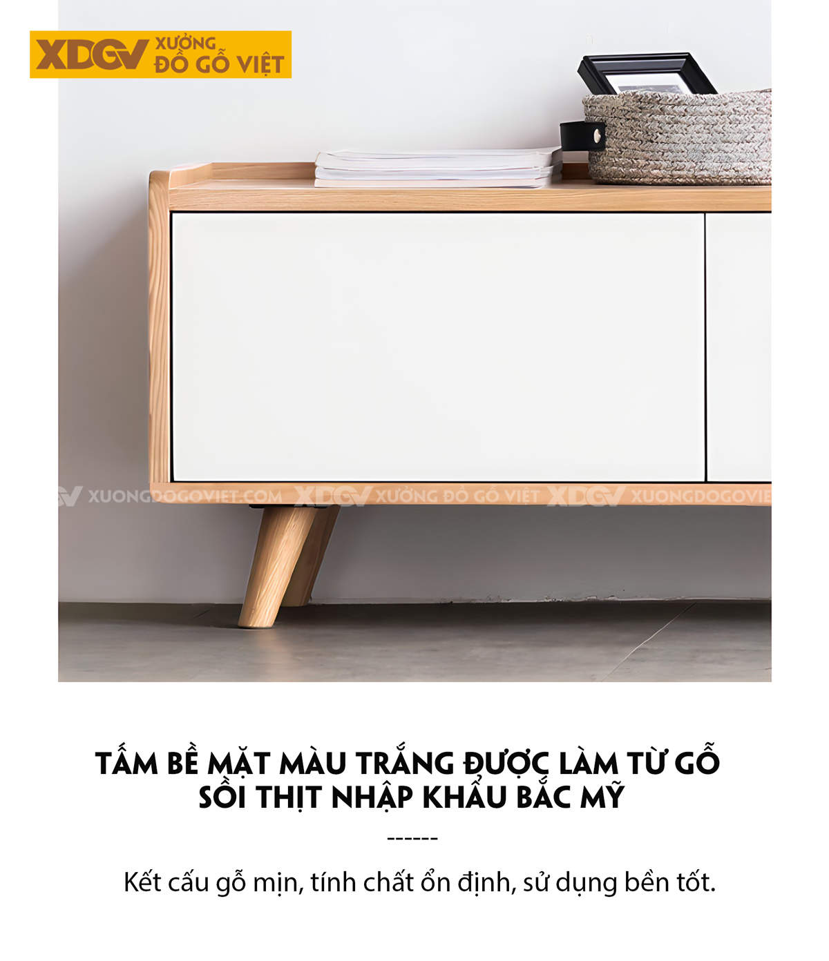 Kệ Tivi Gỗ Sồi Mỹ Thông Minh Mở Rộng Linh Hoạt Cánh Chạm Mở