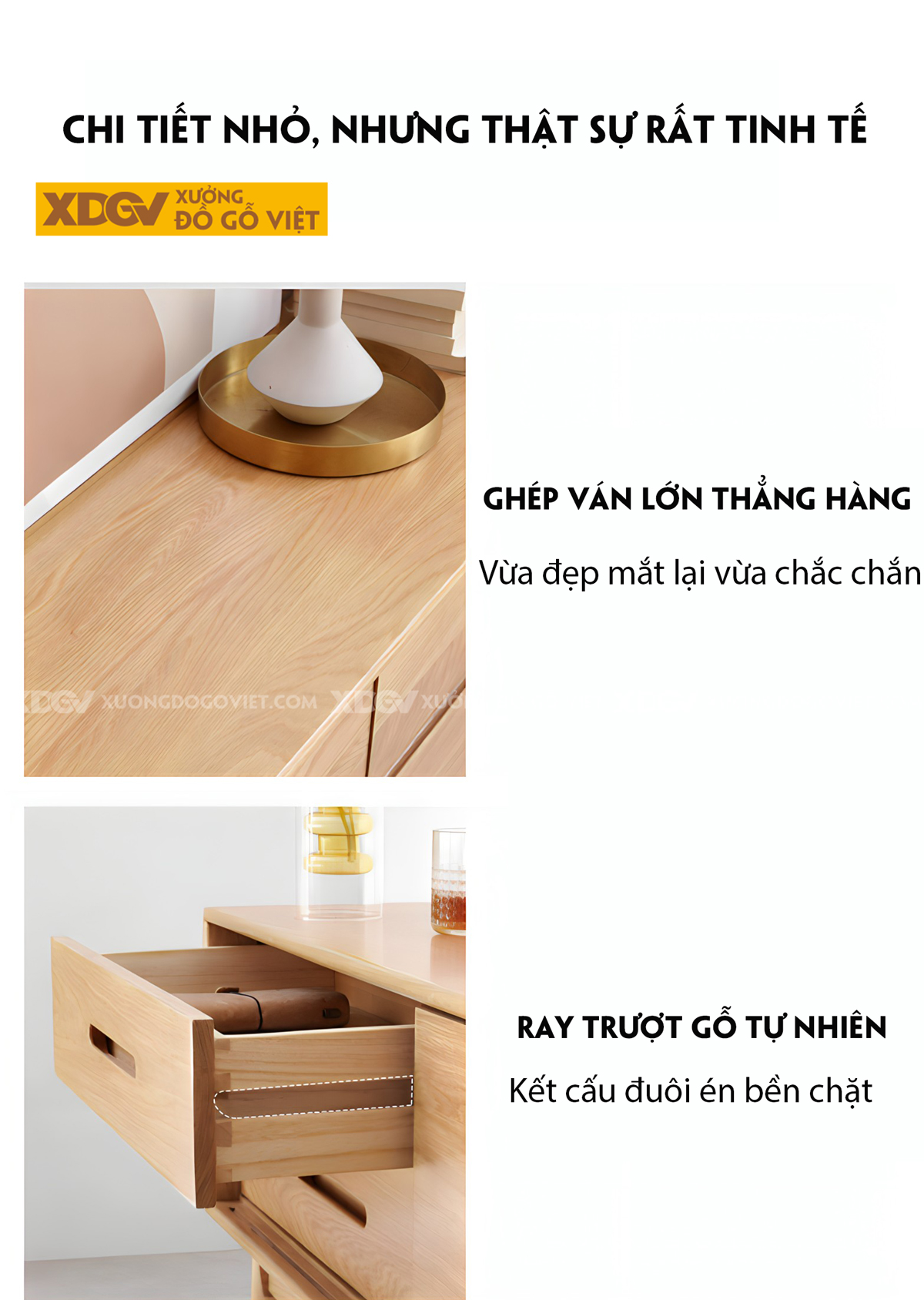 Kệ Tivi Gỗ Sồi Thịt Hiện Đại 3 Buồng Cánh Trượt Tay Âm Mới