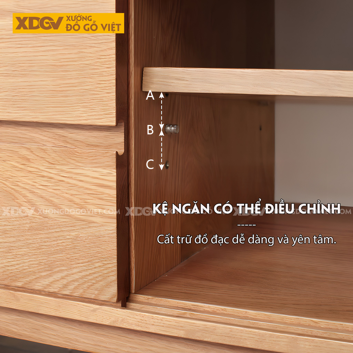 Kệ Tivi Gỗ Sồi Thịt Hiện Đại 3 Buồng Cánh Trượt Tay Âm Mới