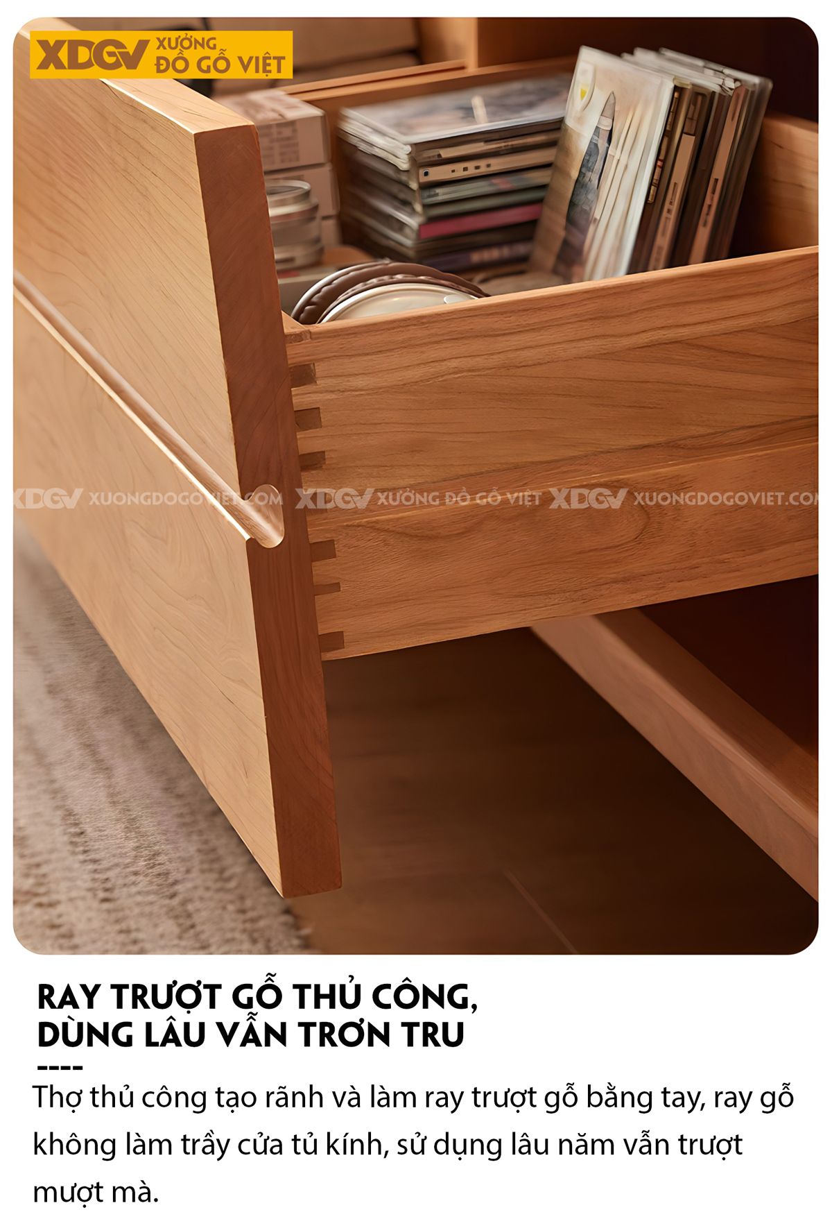 Kệ Tivi Gỗ Sồi Thịt Hiện Đại Bo Góc Ghép Mộng Liền Mạch