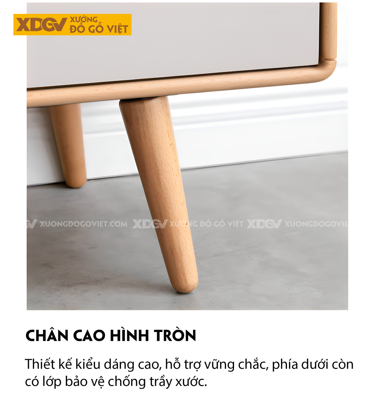 Kệ Tivi Gỗ Sồi Tự Nhiên Hiện Đại Chân Côn Cánh Sơn Bệt